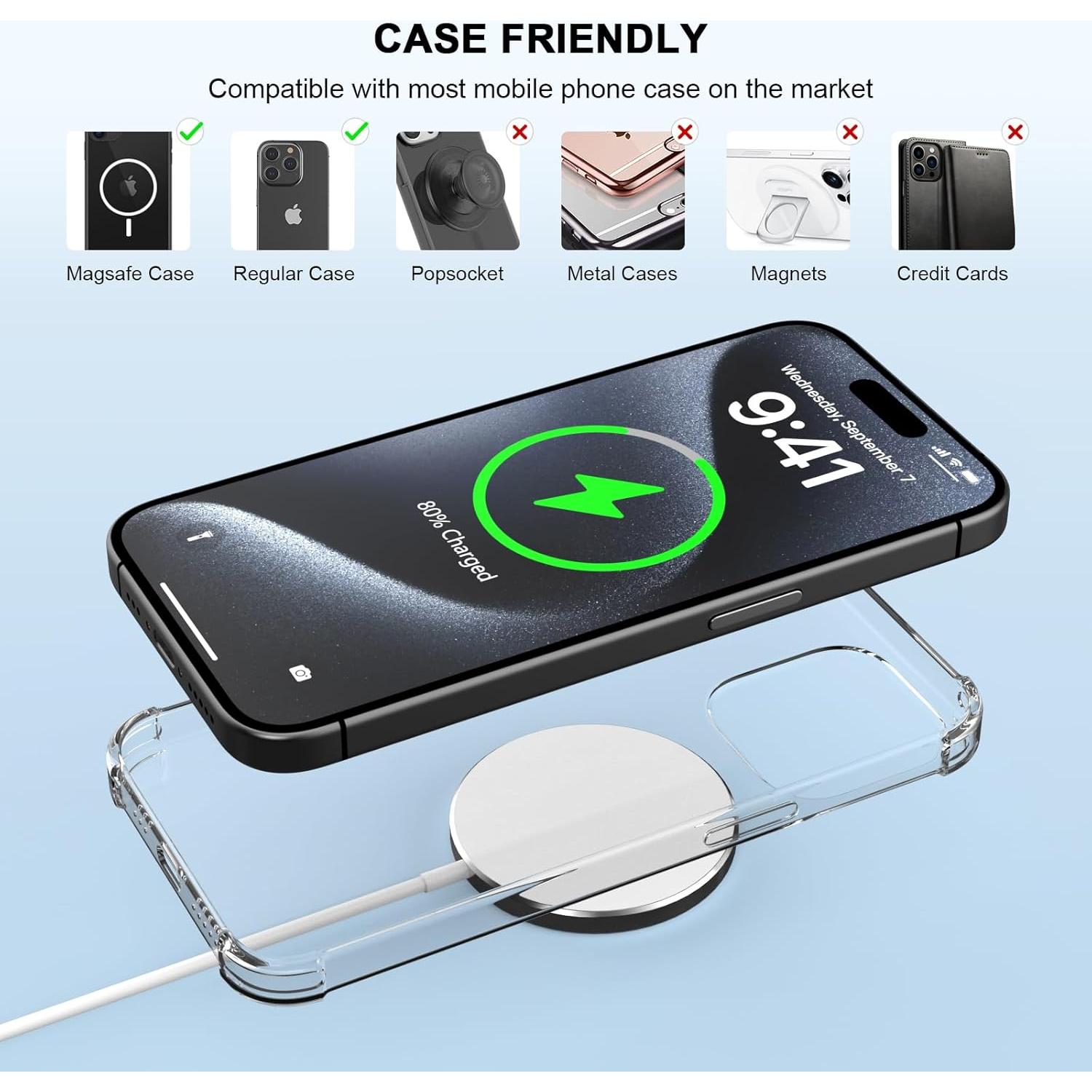 Cargador Inalámbrico Magnético Ucaca 15W para iPhone 16/15