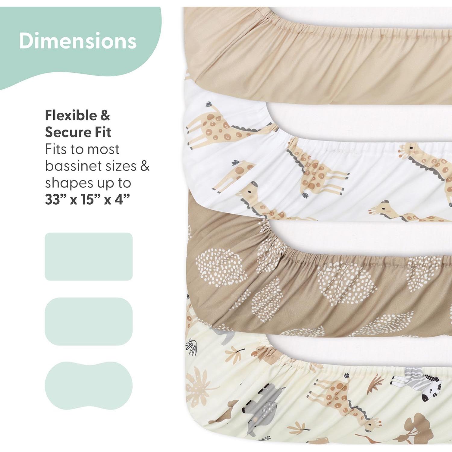 Sábanas Ajustadas para Cuna The Peanutshell Safari 4-Pack