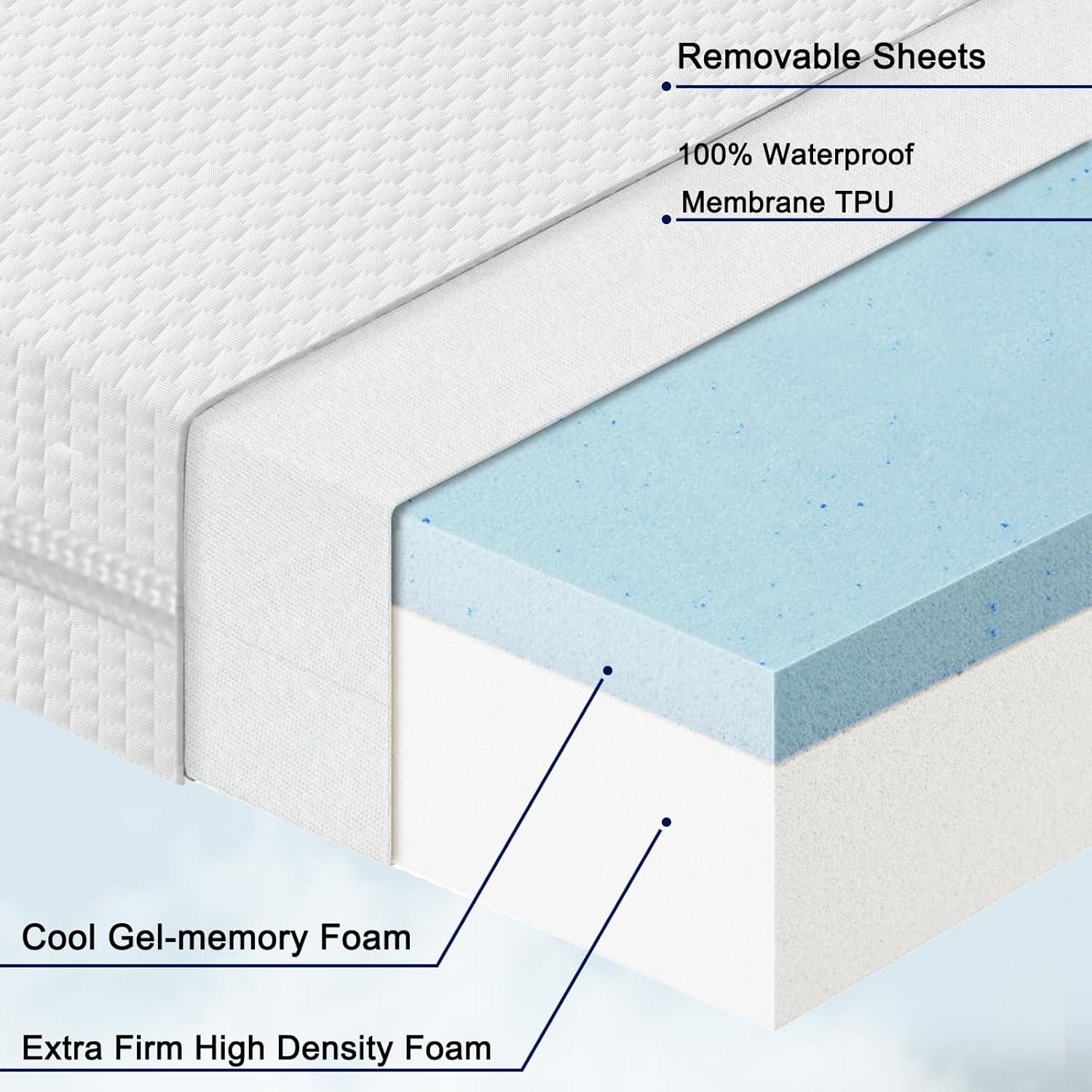 Colchón de cuna Lisara Baby 73.66x45.72 cm Doble cara Impermeable