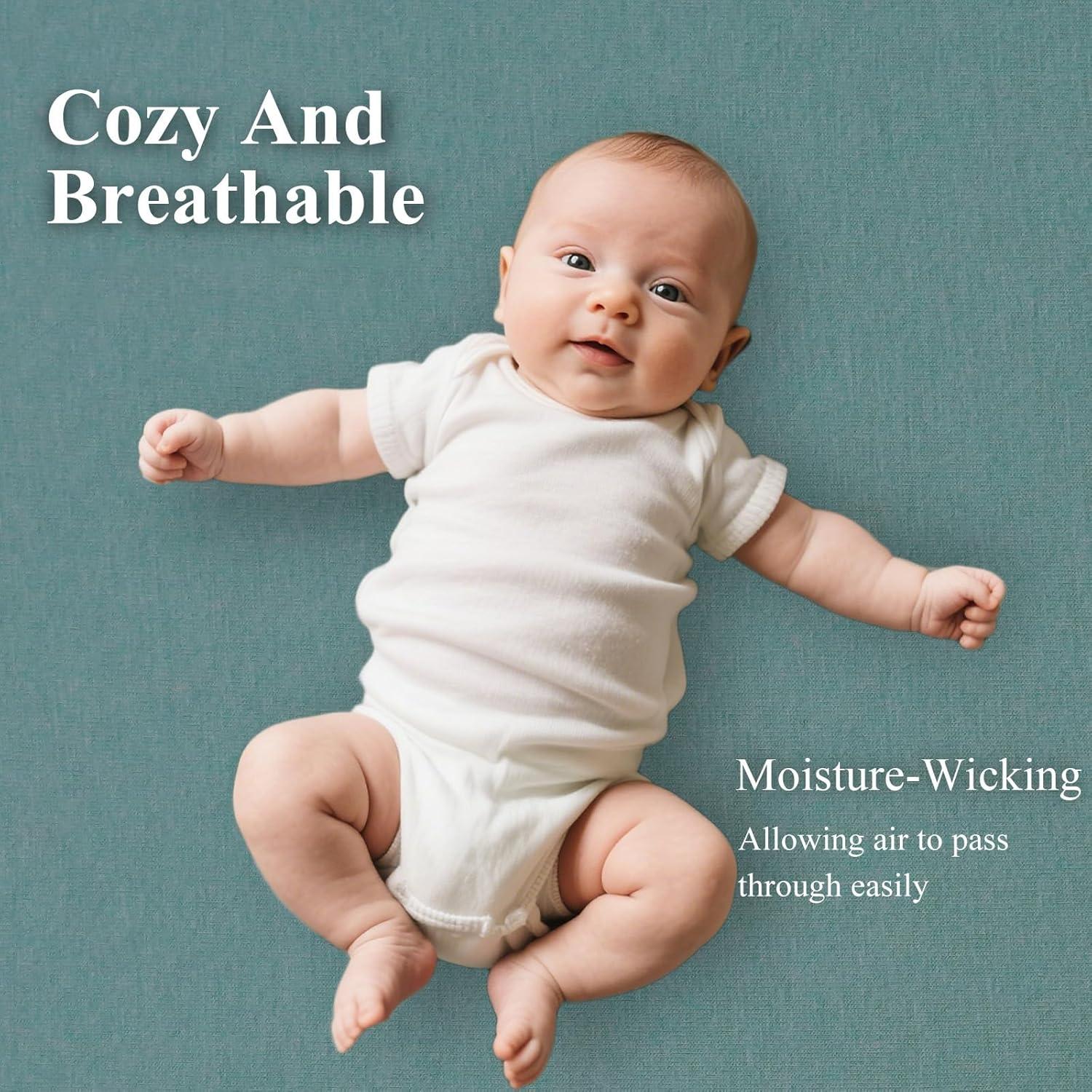 Paquete de 4 Sábanas Ajustables Haleeone para Cuna 88.9x53.3cm