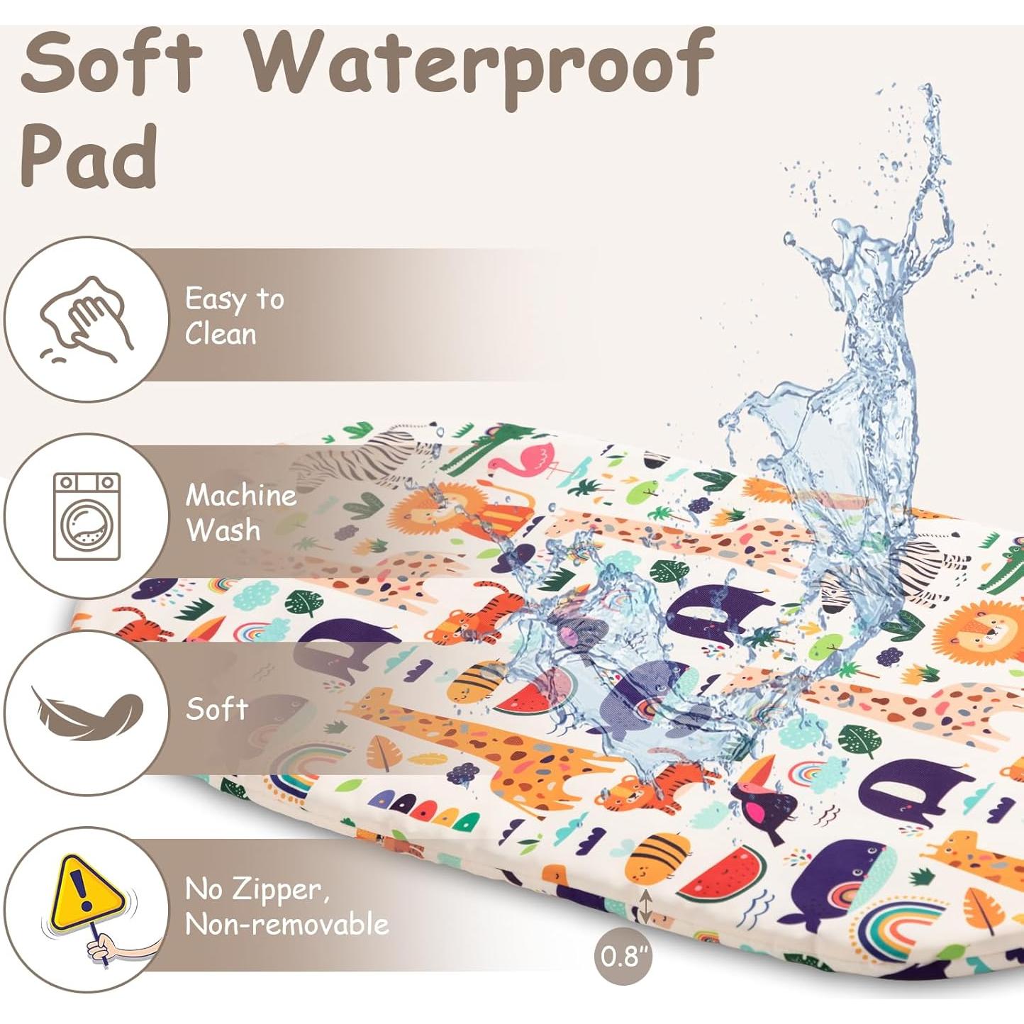 Cesta para Cambiar Bebés Boho con Almohadilla Impermeable