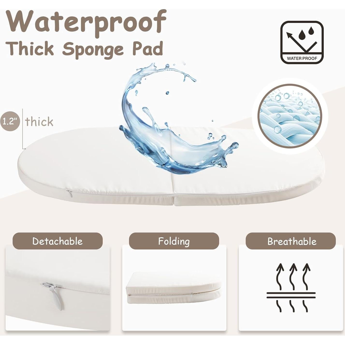 Cesta para Cambiar Bebés Boho con Almohadilla Impermeable