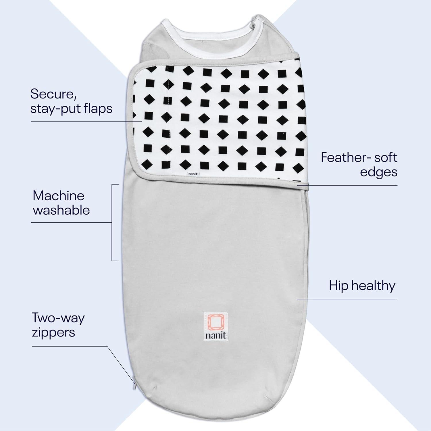 Swaddle Nanit Breathing Wear 100% Algodón Grande 3-6 Meses Gris