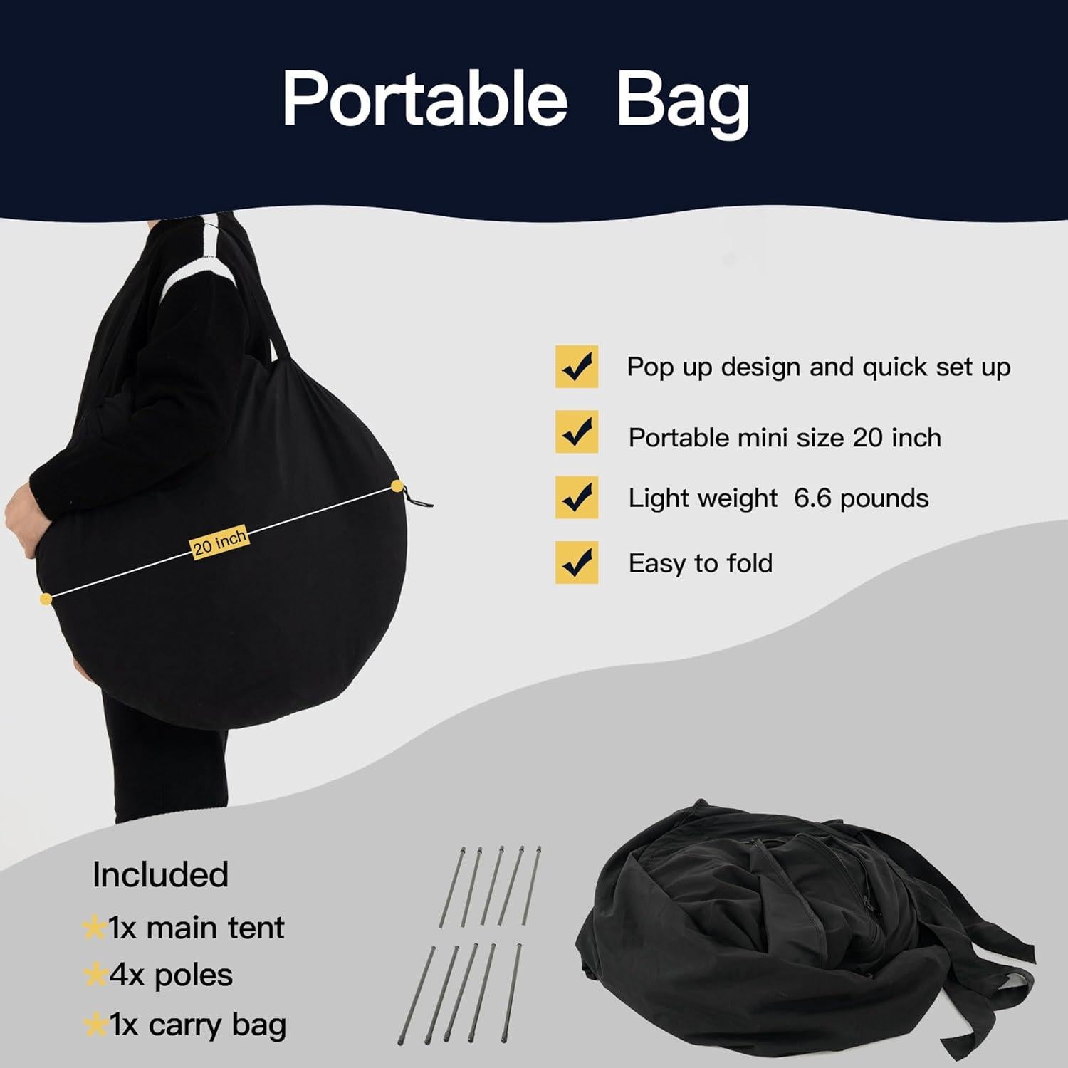 Tienda de Privacidad Pop Up para Bebés Porayhut 132x72cm