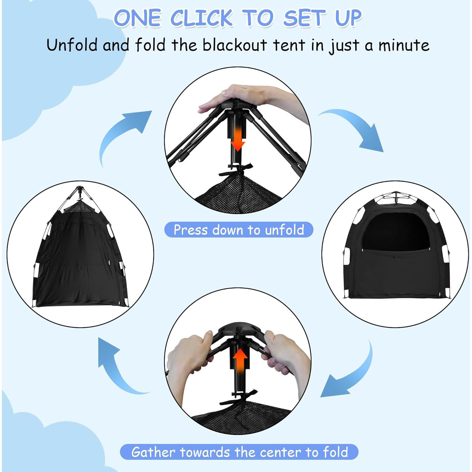 Tienda de Sueño Oscura YABORAS para Cuna Mini 129.5x89.9cm