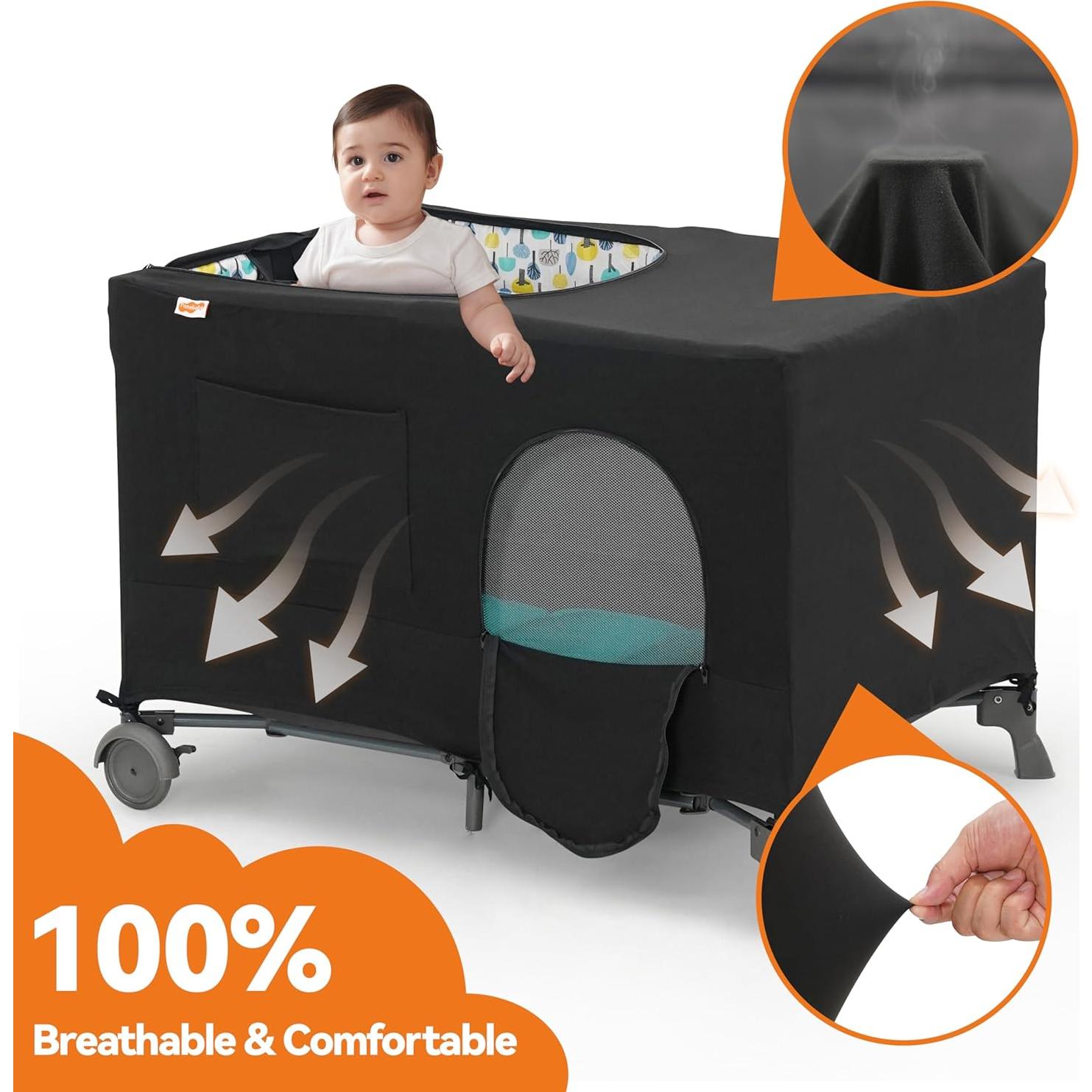 Cubierta Opaca Pamo Babe para Pack and Play - Tela Transpirable