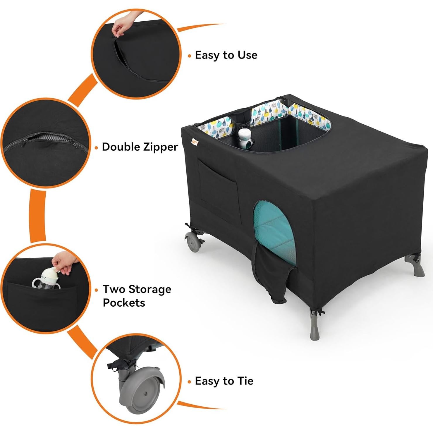 Cubierta Opaca Pamo Babe para Pack and Play - Tela Transpirable