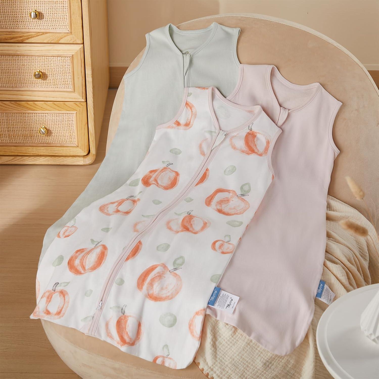 Saco de Sueño TILLYOU 12-18 Meses 3 Paquete Algodón Suave