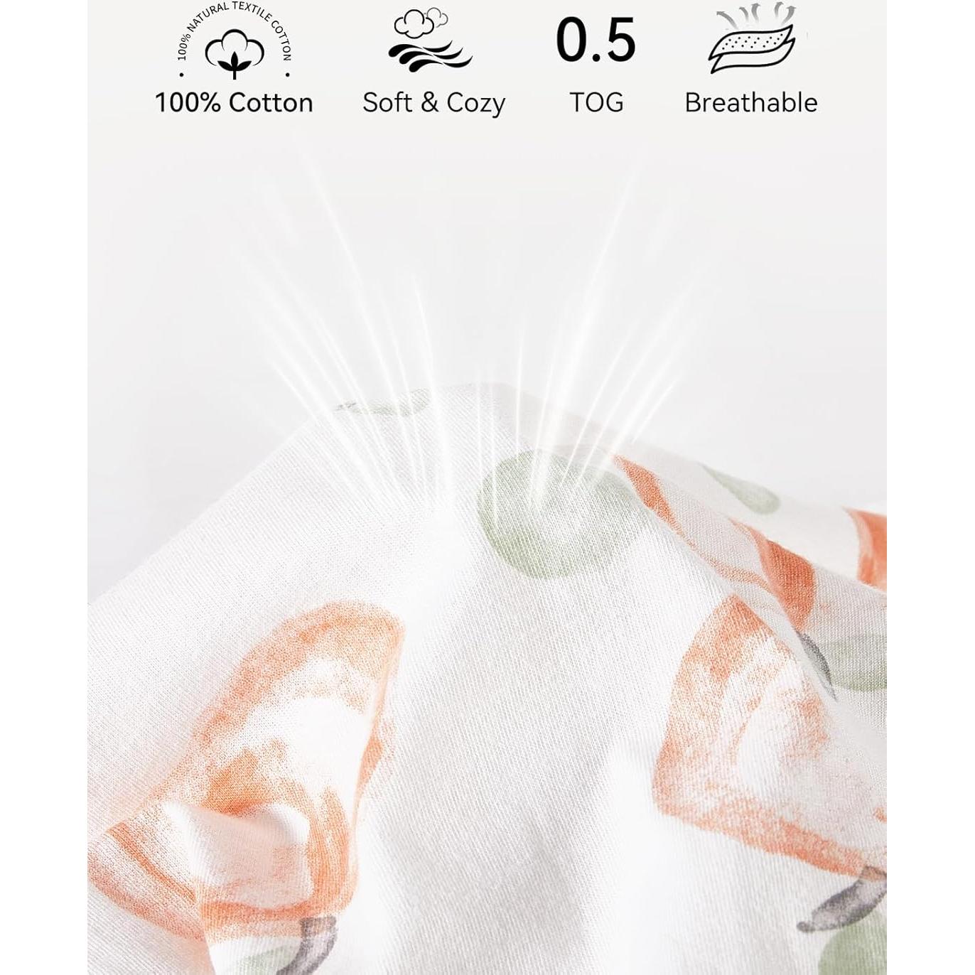 Saco de Sueño TILLYOU 12-18 Meses 3 Paquete Algodón Suave