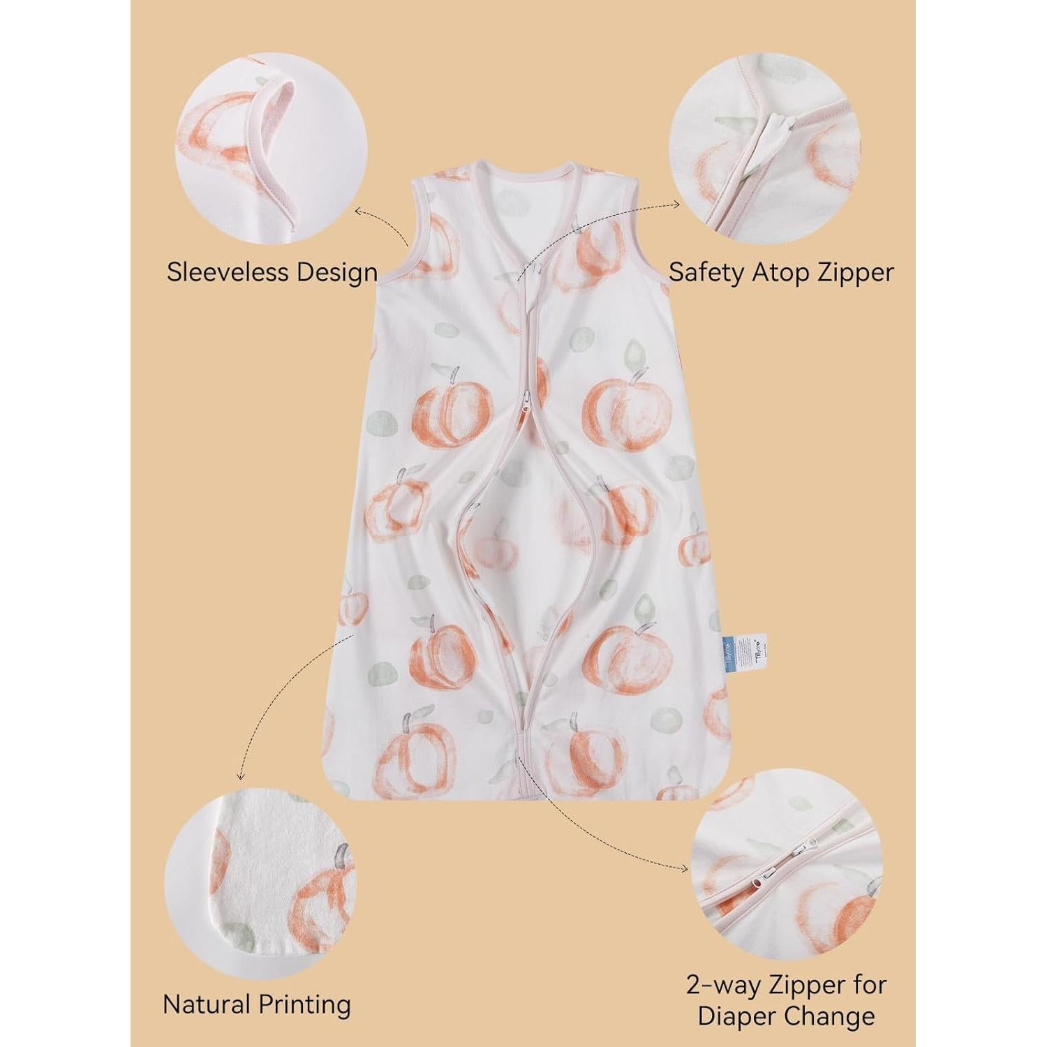 Saco de Sueño TILLYOU 12-18 Meses 3 Paquete Algodón Suave