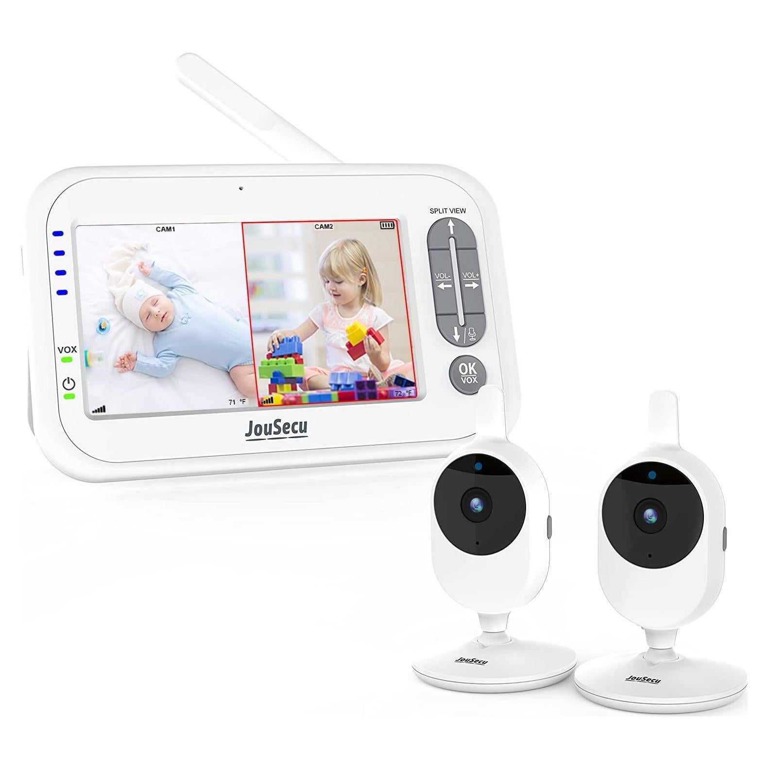Monitor de Bebé Jousecu BM-B024-2T con 2 Cámaras y Pantalla 4.3"