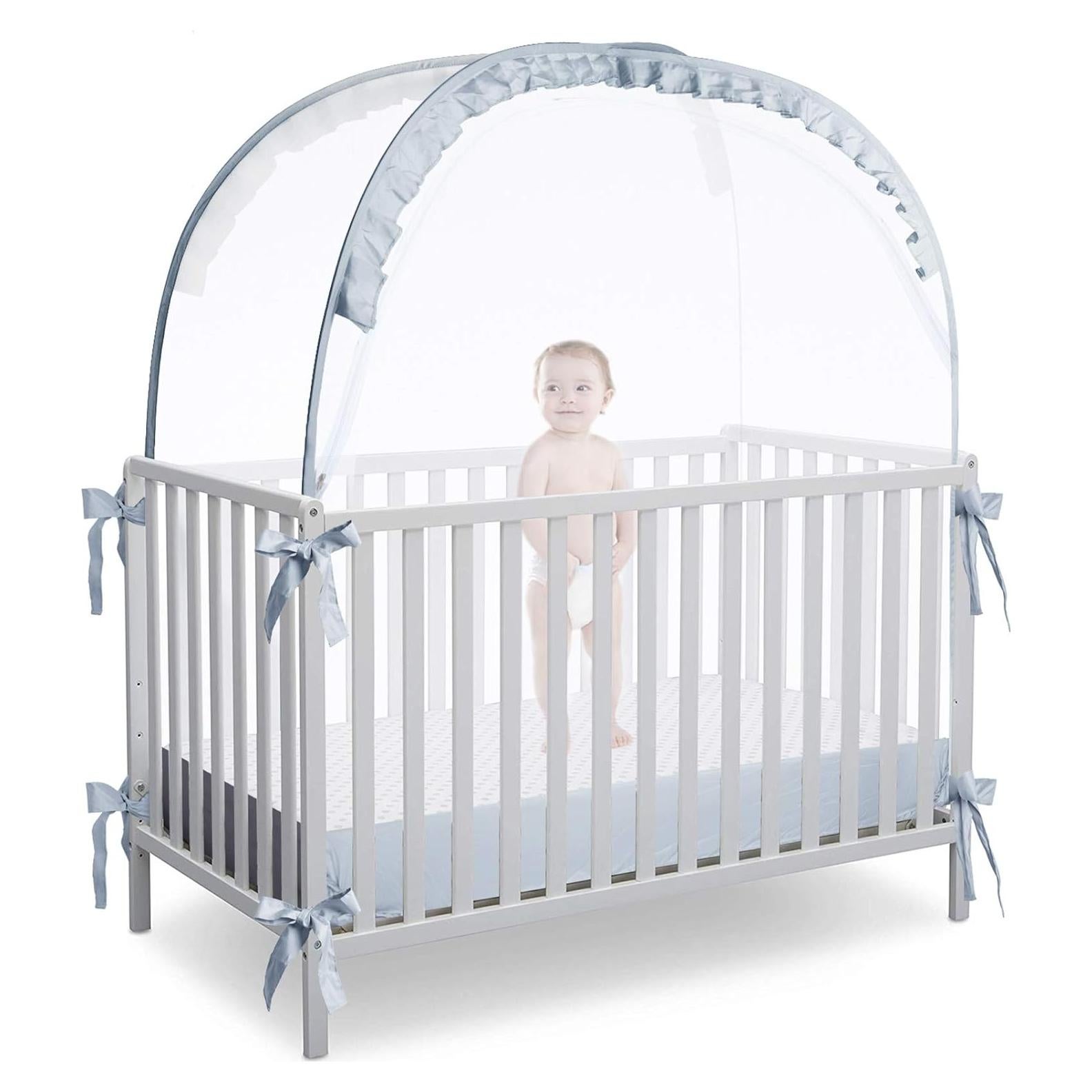 Carpa para Cuna L RUNNZER Gris 140x70 cm Plegable Seguridad Bebé