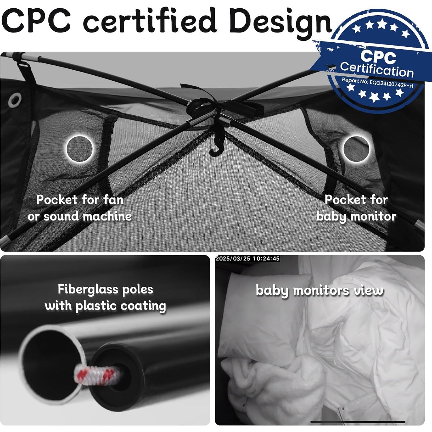 Tienda de Sueño Blackout Knocloc para Niños Pequeños 190.5x99 cm