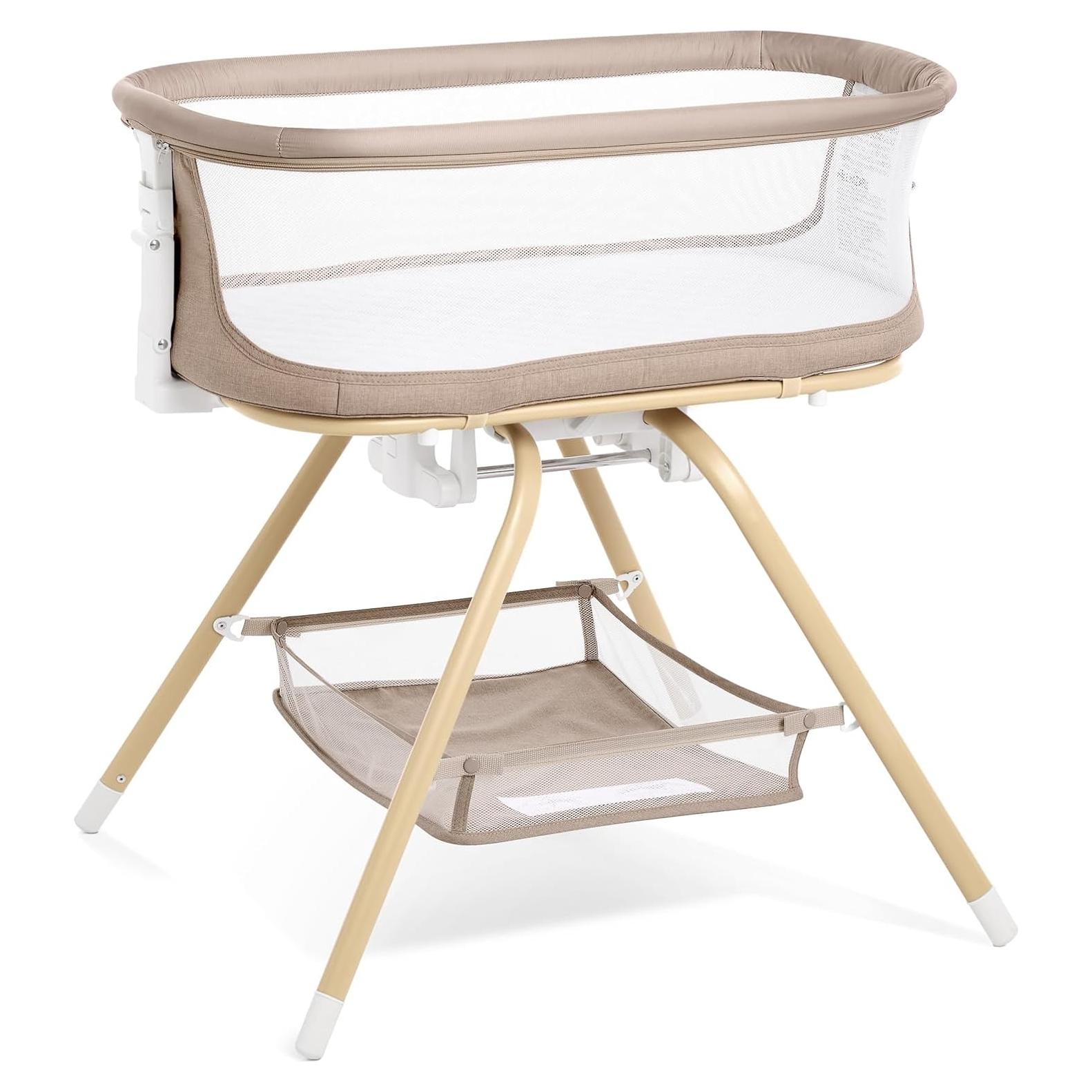 Cuna 3 en 1 ANGELBLISS Caqui - Mecedora, Lateral y Nido