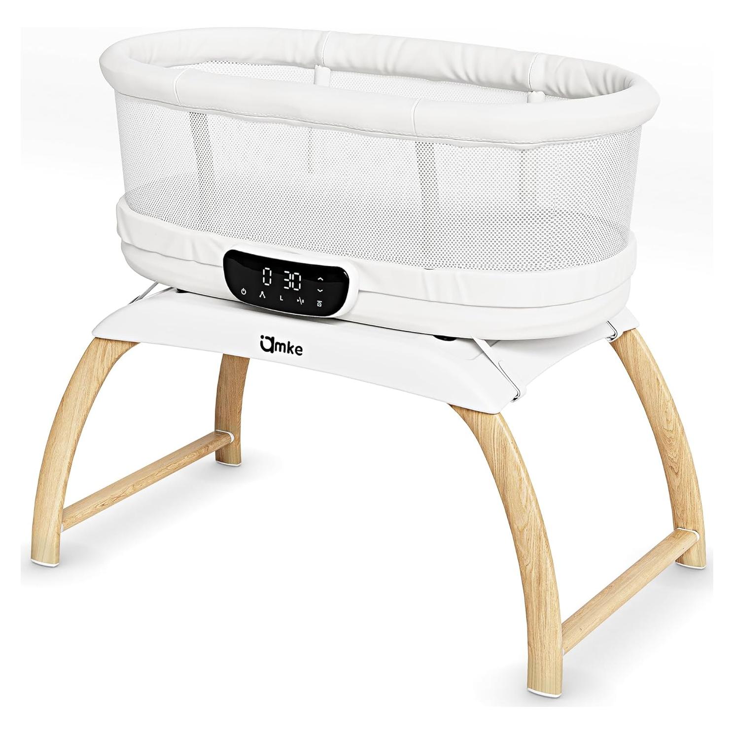 Cuna Lateral Portátil AMKE Ajustable para Bebés - Blanco