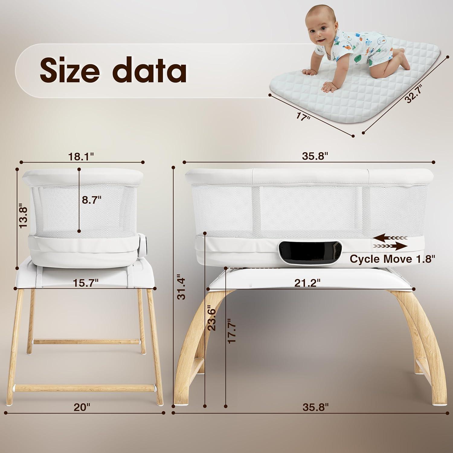 Cuna Lateral Portátil AMKE Ajustable para Bebés - Blanco