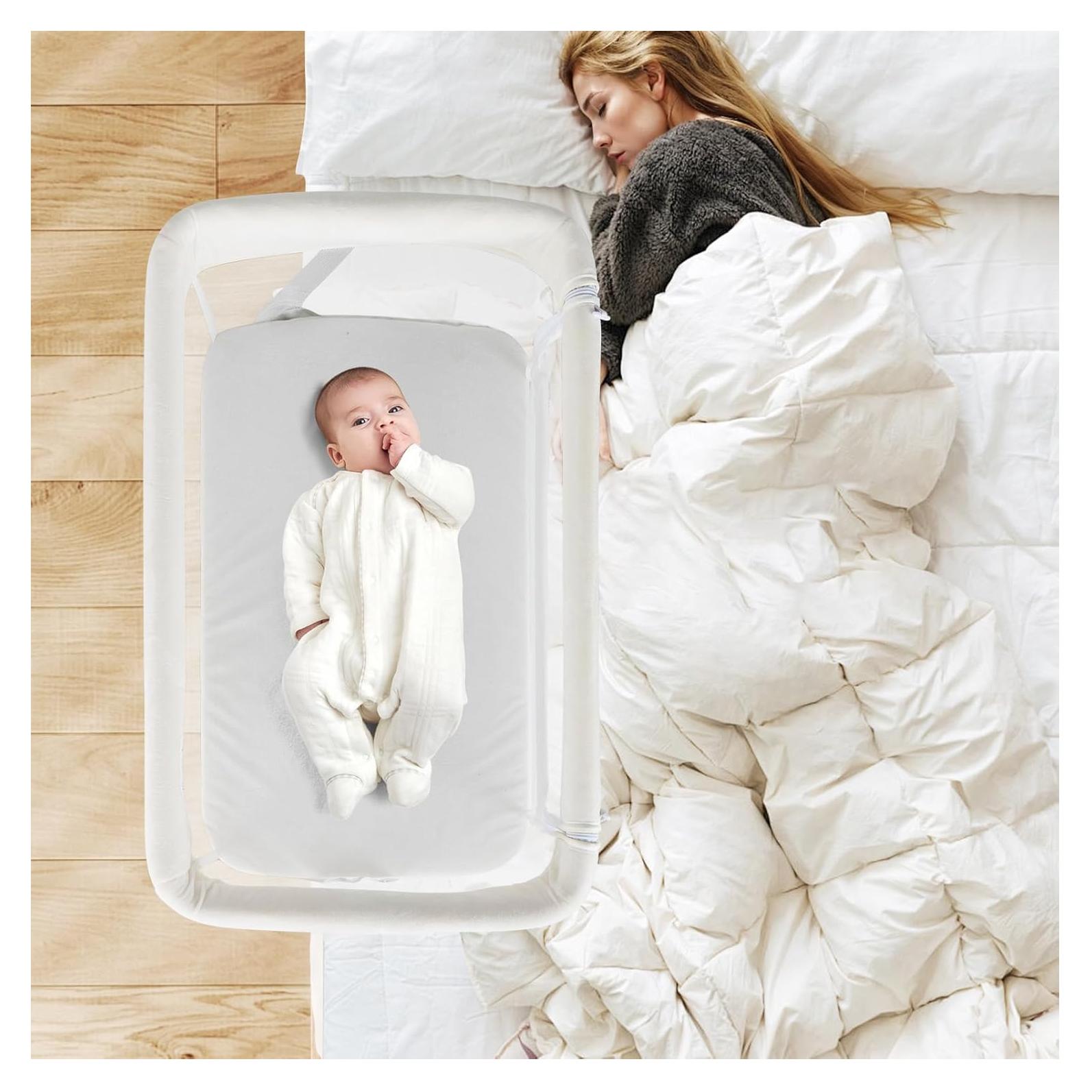 Cuna Lateral INFANS Ajustable para Bebés Blanco 3 en 1