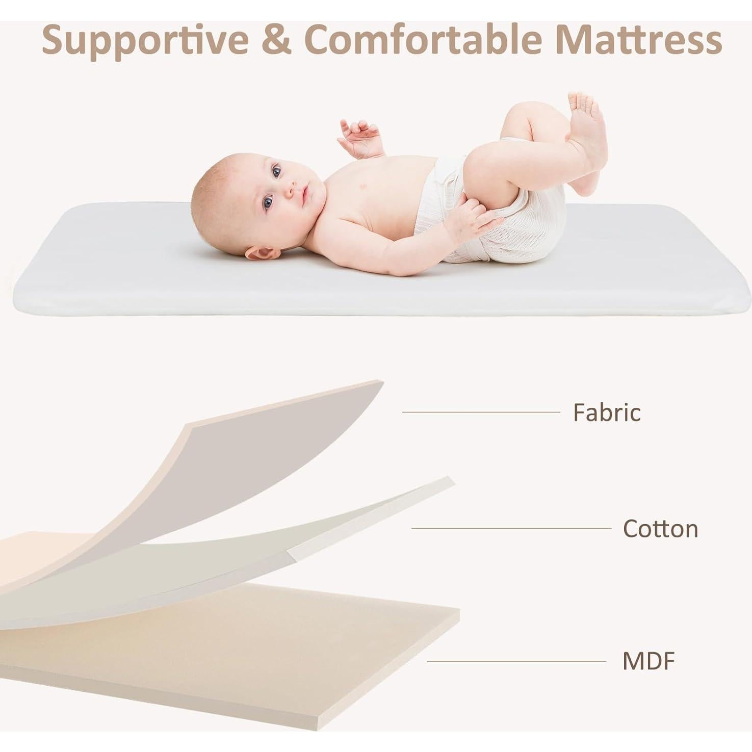 Cuna Lateral INFANS Ajustable para Bebés Blanco 3 en 1