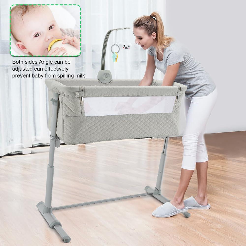 Cuna Lateral RONBEI Ajustable Portátil para Bebés 65x50cm