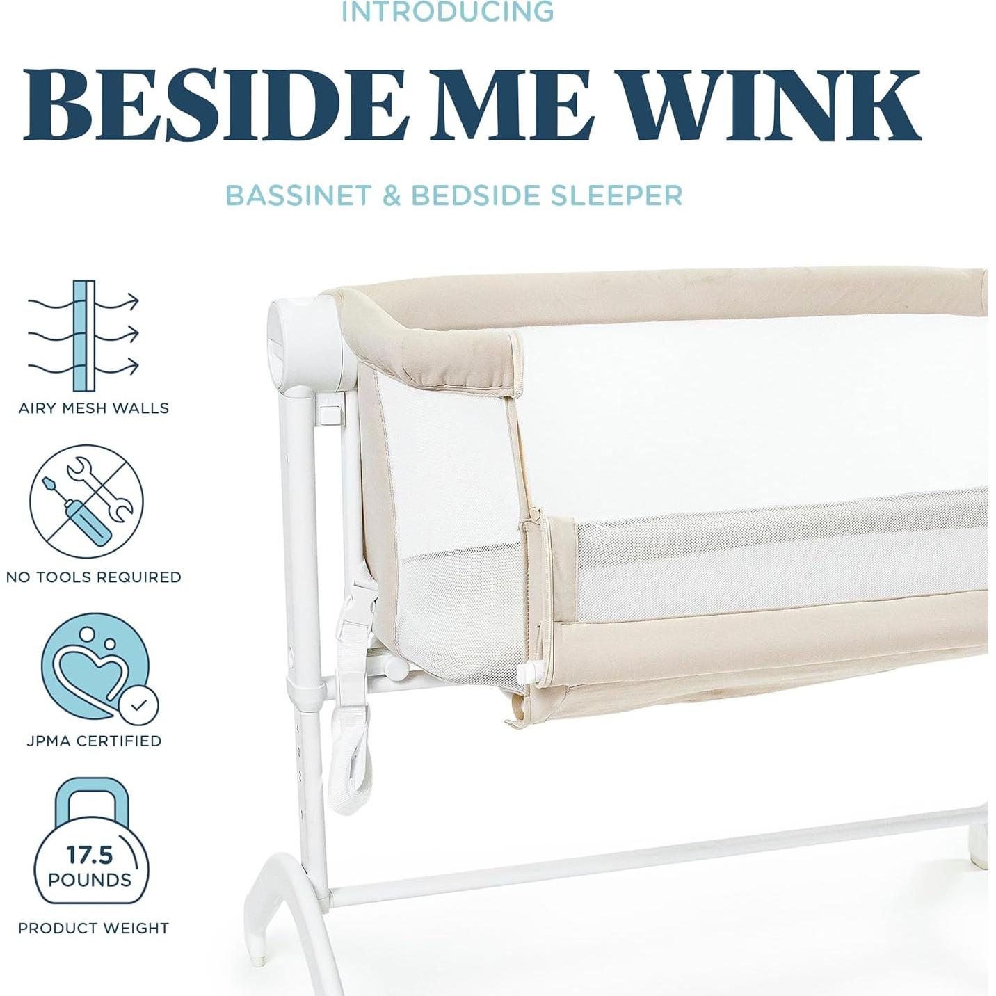 Cuna Beside Me Wink Baby Delight | Ajuste 7 Alturas | Avena