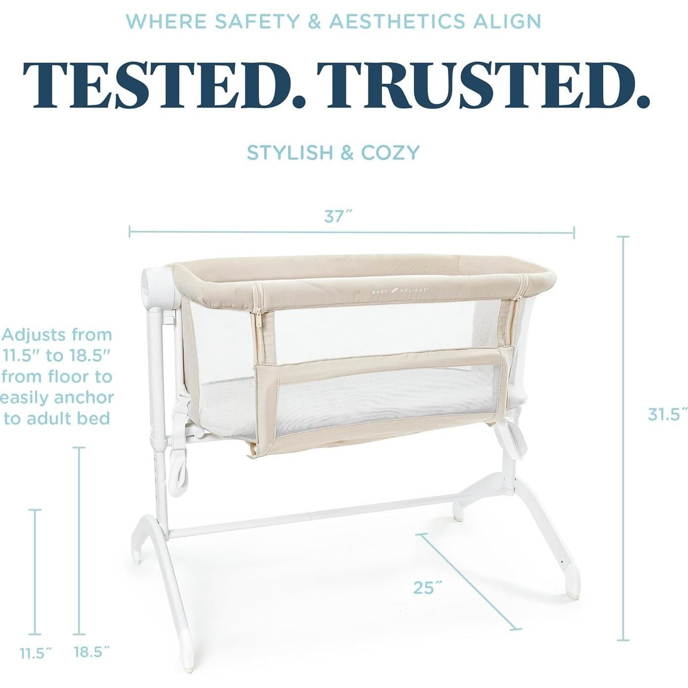 Cuna Beside Me Wink Baby Delight | Ajuste 7 Alturas | Avena