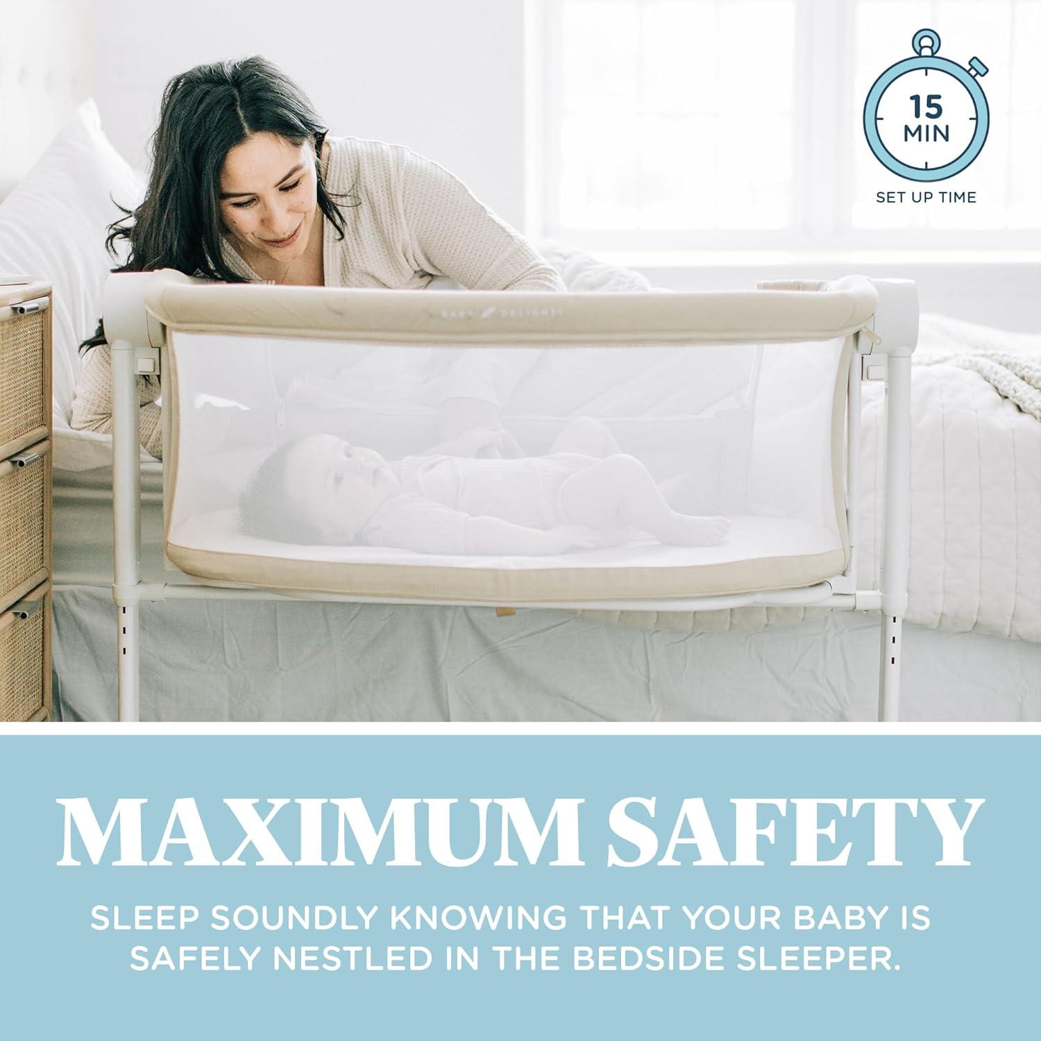 Cuna Beside Me Wink Baby Delight | Ajuste 7 Alturas | Avena