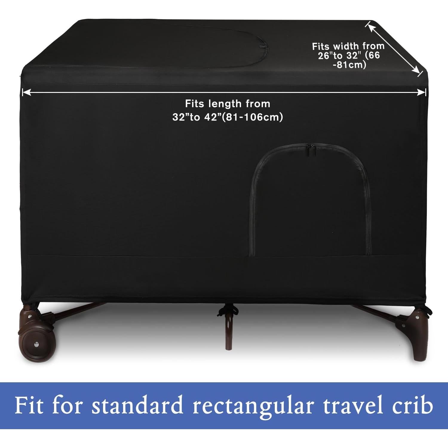 Cubierta de Oscurecimiento LLYWCM para Cuna de Viaje - Negra