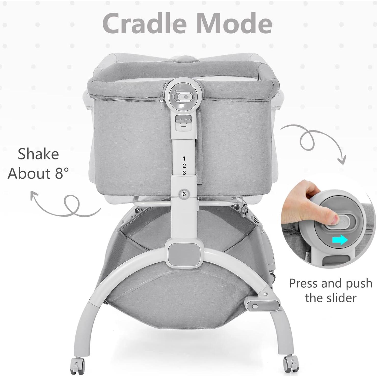 Cuna 3 en 1 INFANS para Bebés Plegable y Ajustable Gris