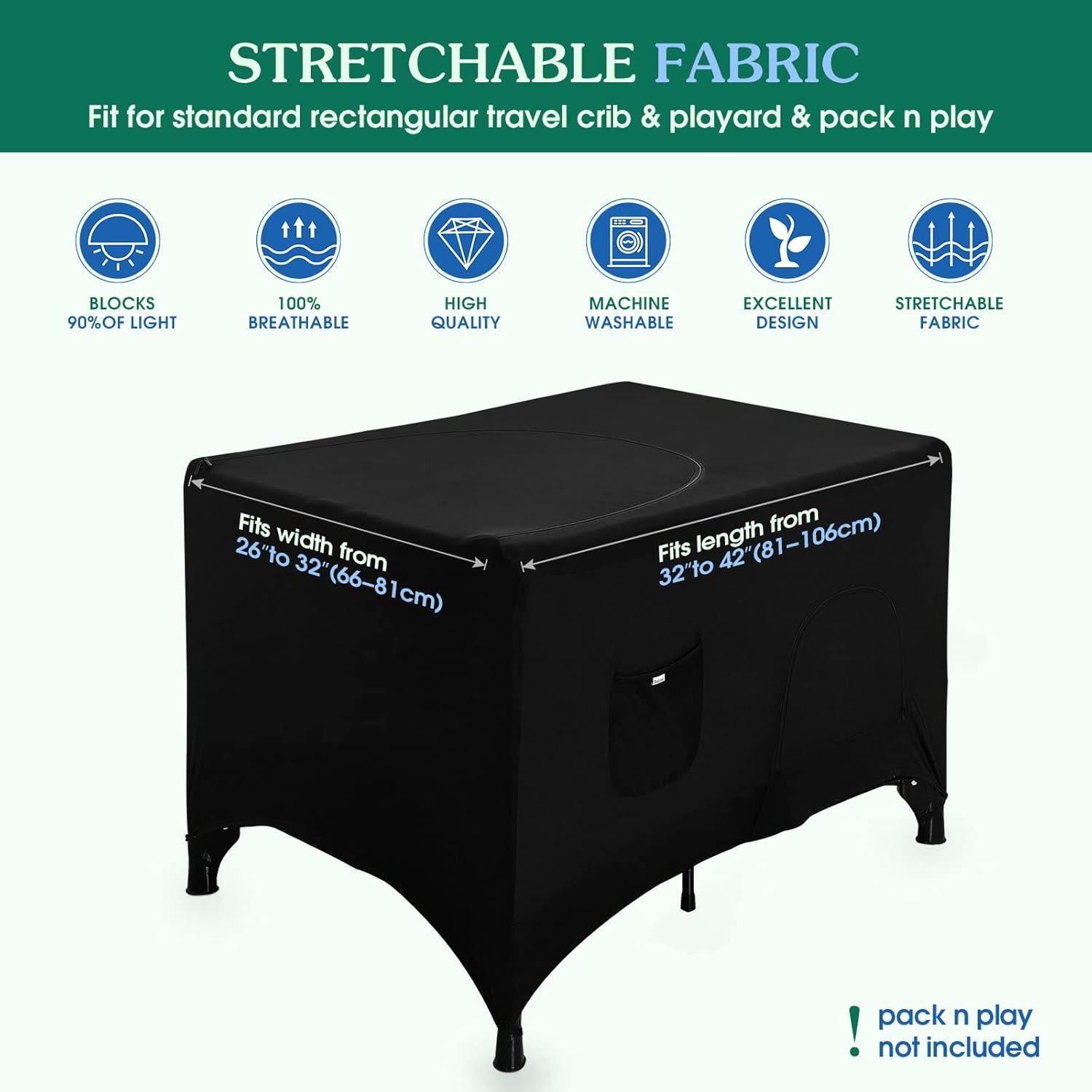 Cubierta Blackout Hiaksedt para Pack N Play 96x70 cm