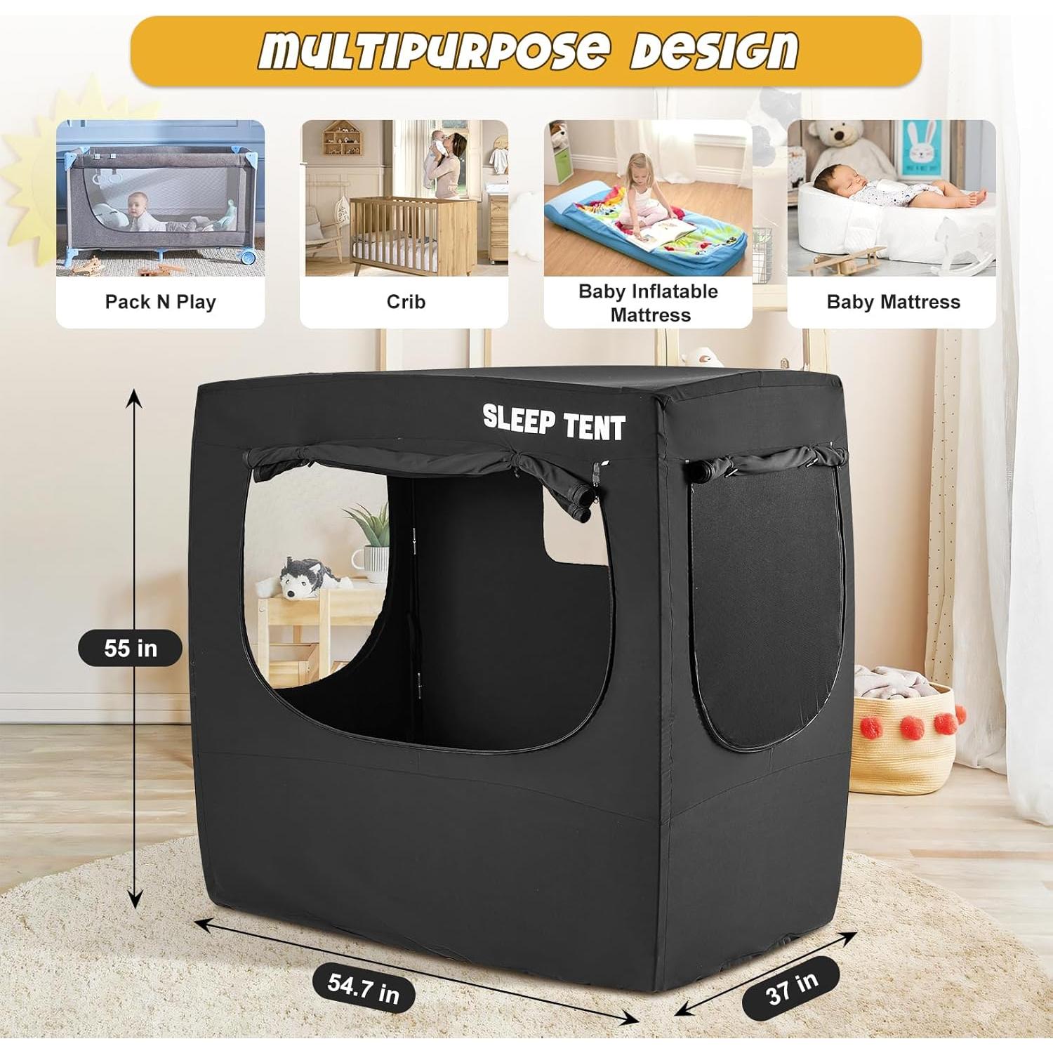 BORNA Tienda Blackout para Pack N Play Bebés 139.7x93.98cm