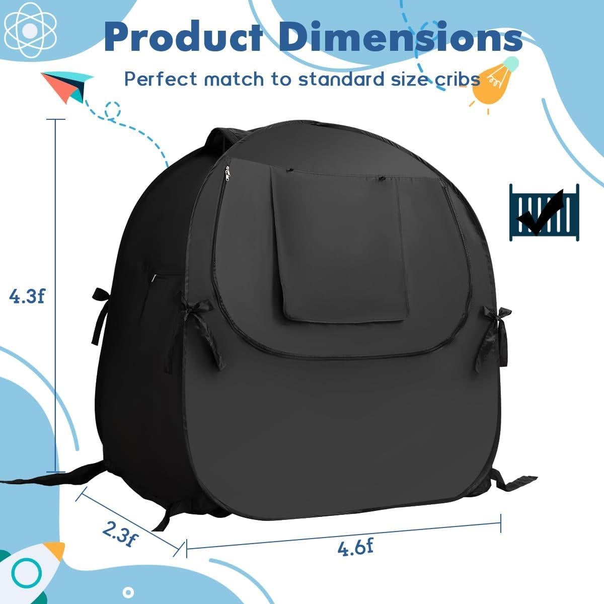 Cubierta de Oscurecimiento para Cuna L RUNNZER 1.4x0.7m Negra