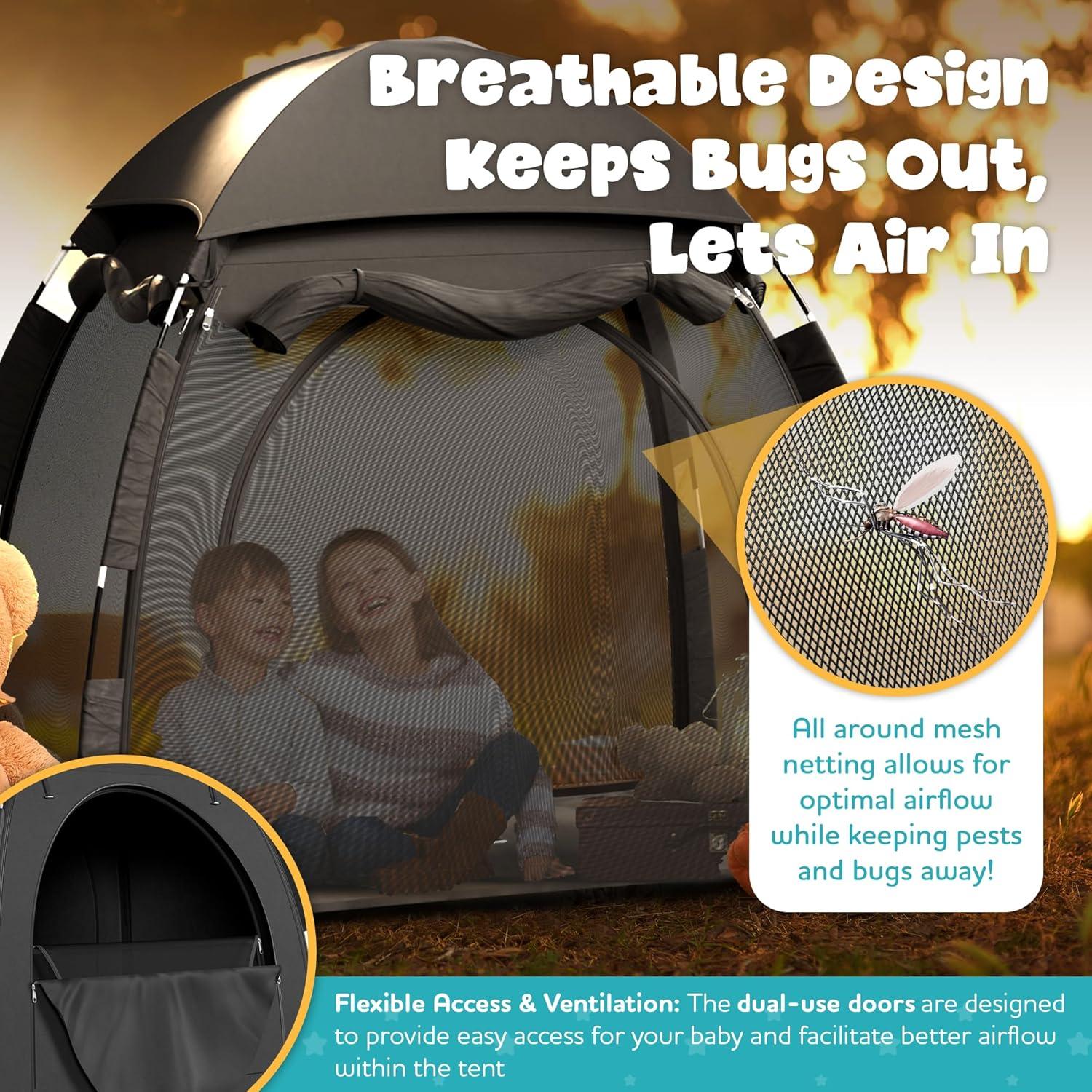 Carpa Blackout para Cuna Young Minds - Impermeable y Antimosquitos