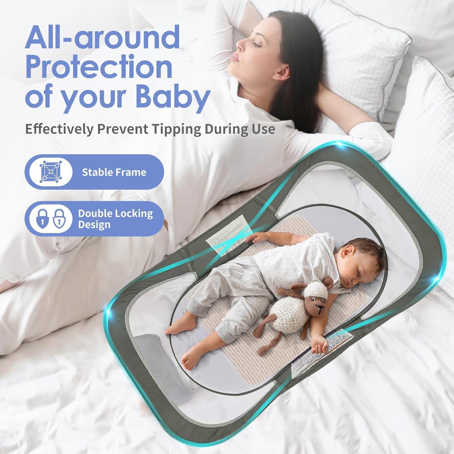 Cuna portátil ISELECTOR TB666 para bebés con mosquitero