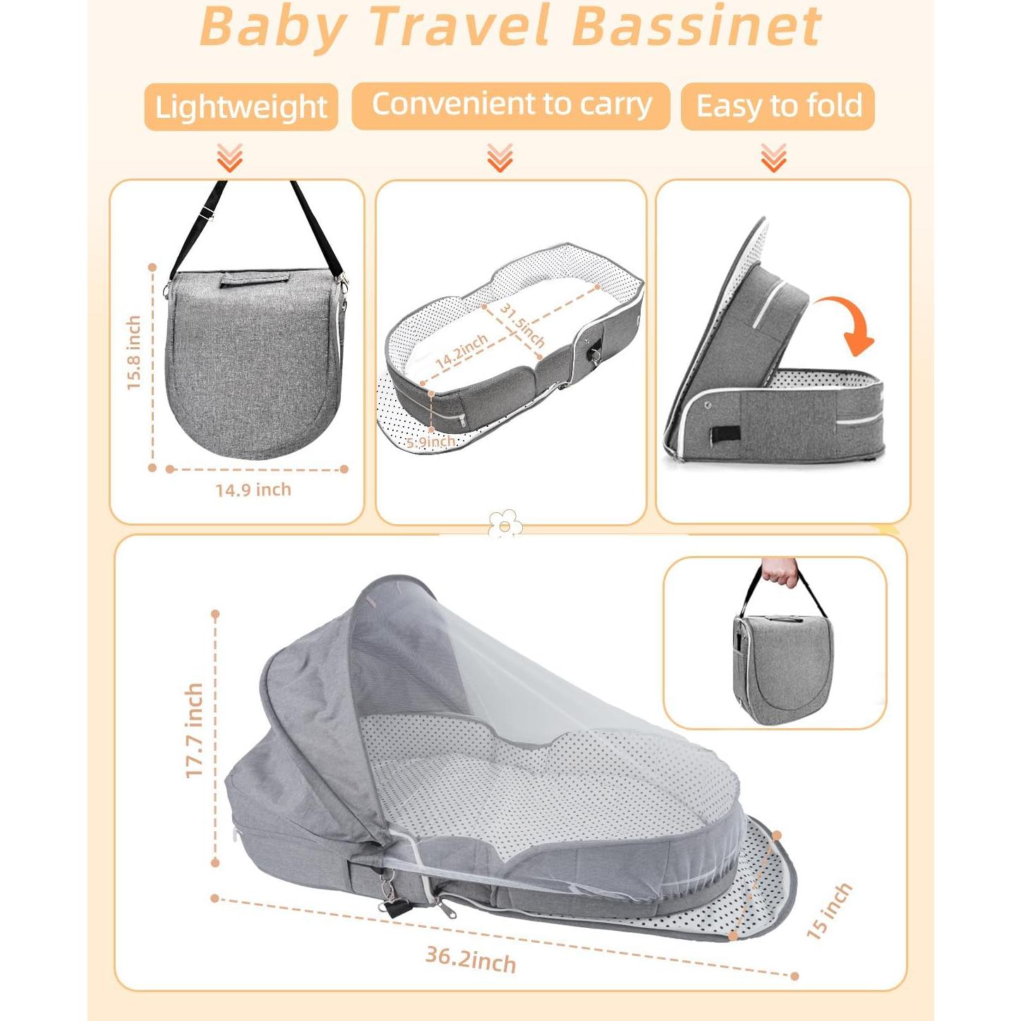 Cuna de Viaje Plegable Hishe para Bebés con Mosquitera