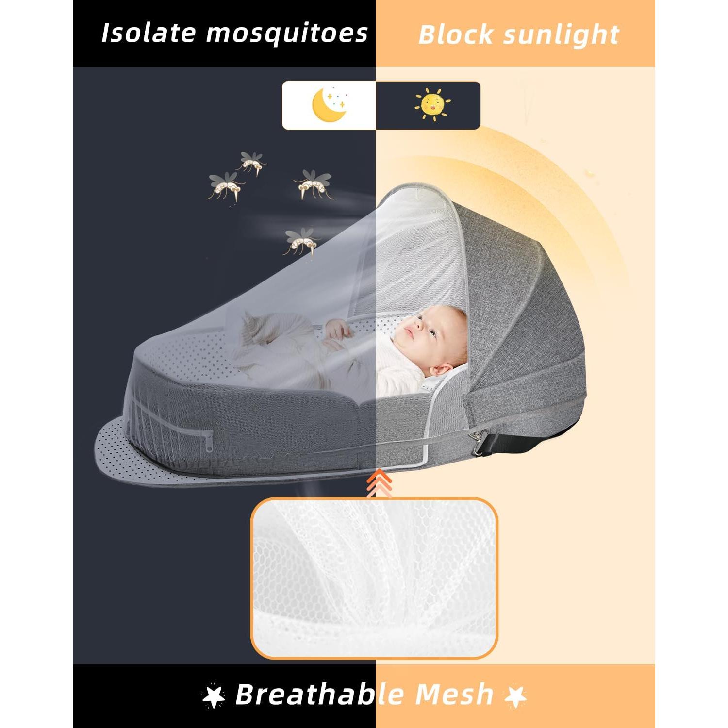 Cuna de Viaje Plegable Hishe para Bebés con Mosquitera
