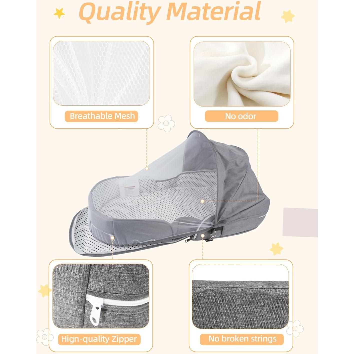 Cuna de Viaje Plegable Hishe para Bebés con Mosquitera