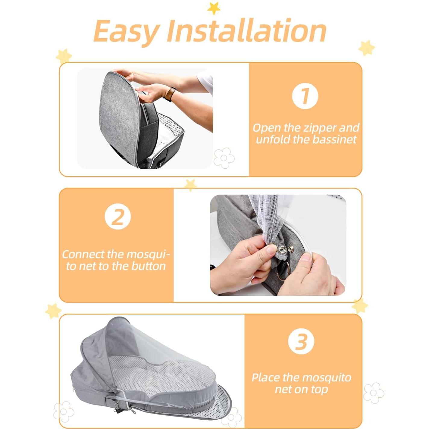 Cuna de Viaje Plegable Hishe para Bebés con Mosquitera