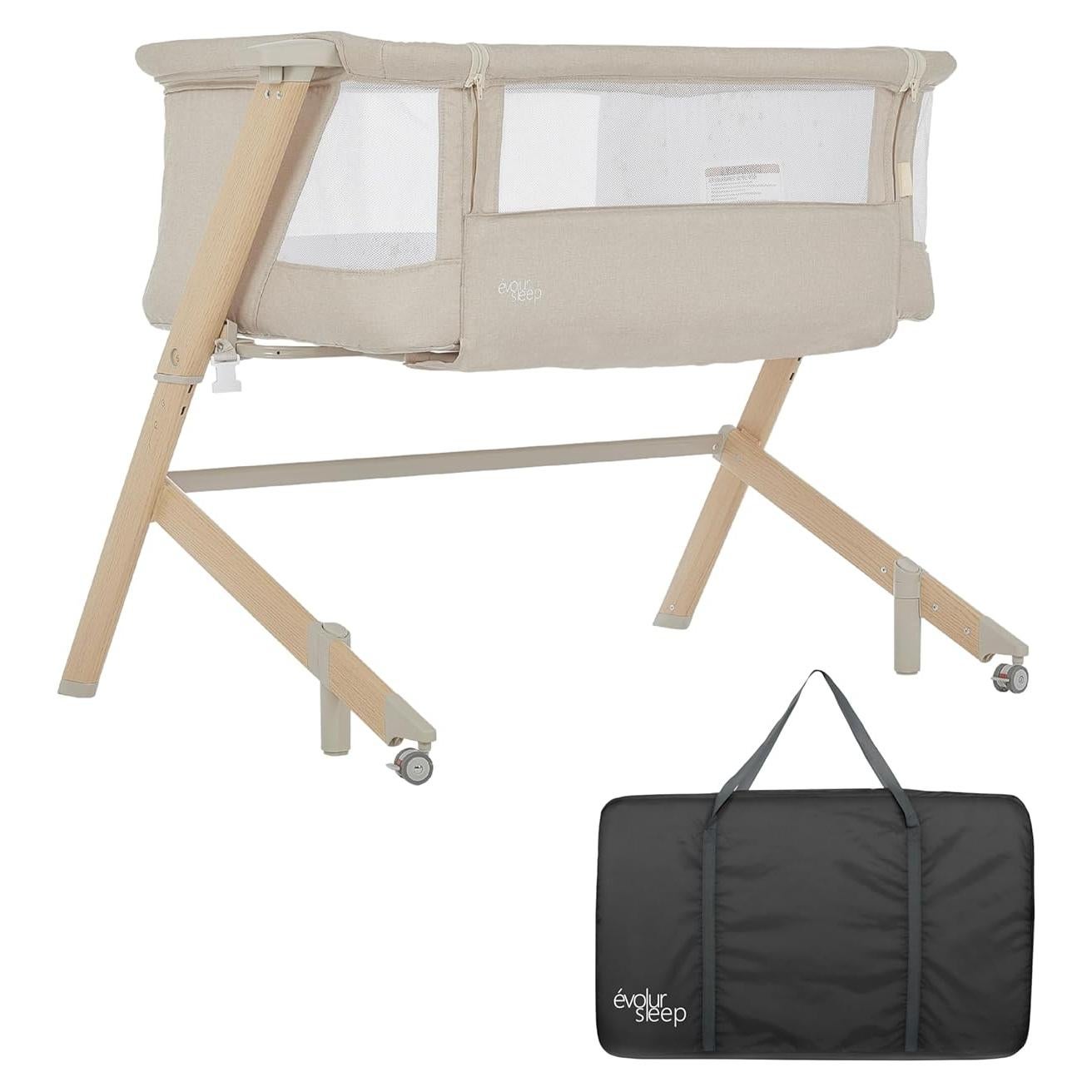 Cuna Evolur Stellar Lateral Beige Ajustable 11.34 kg