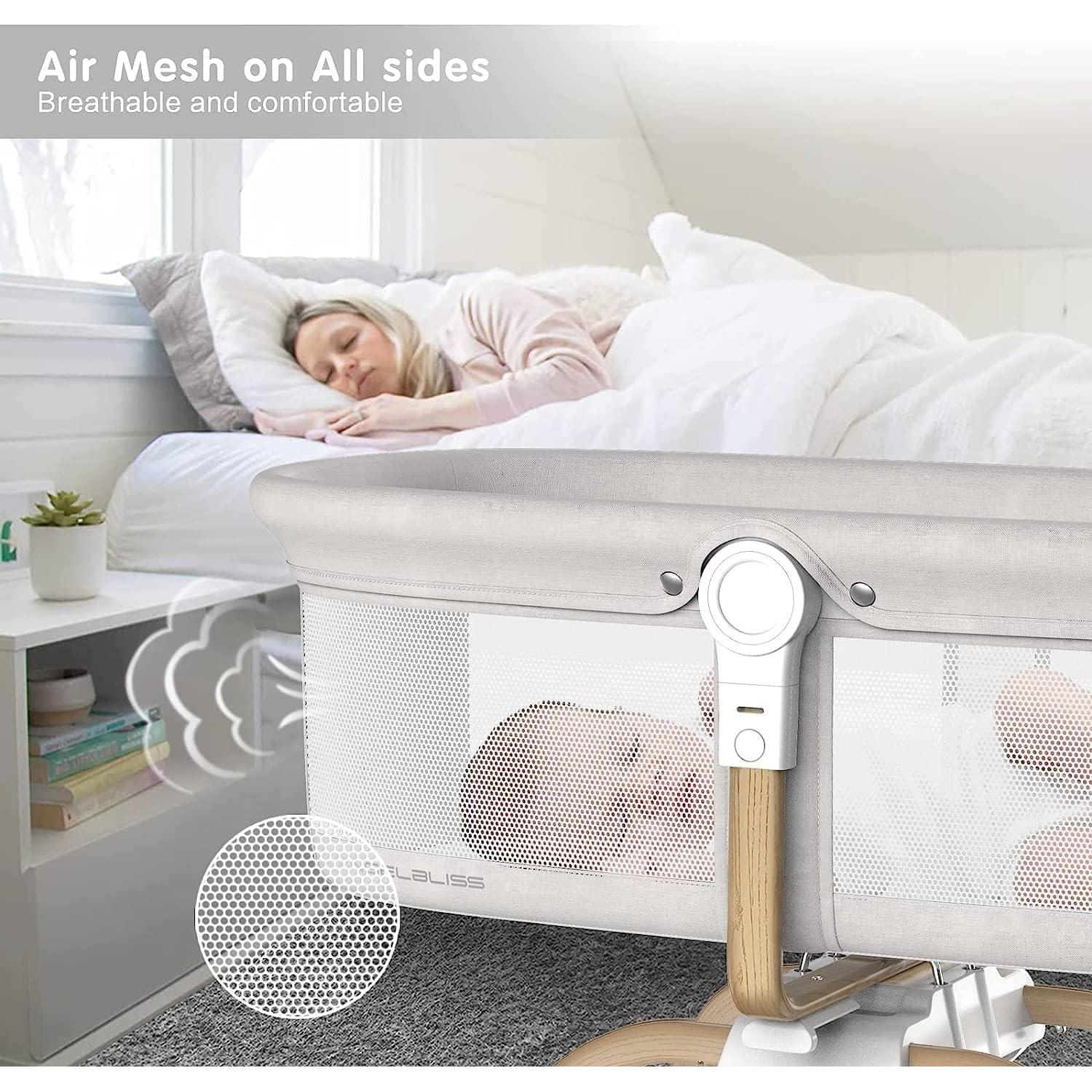 Cuna mecedora portátil ANGELBLISS 3 en 1 - Blanco