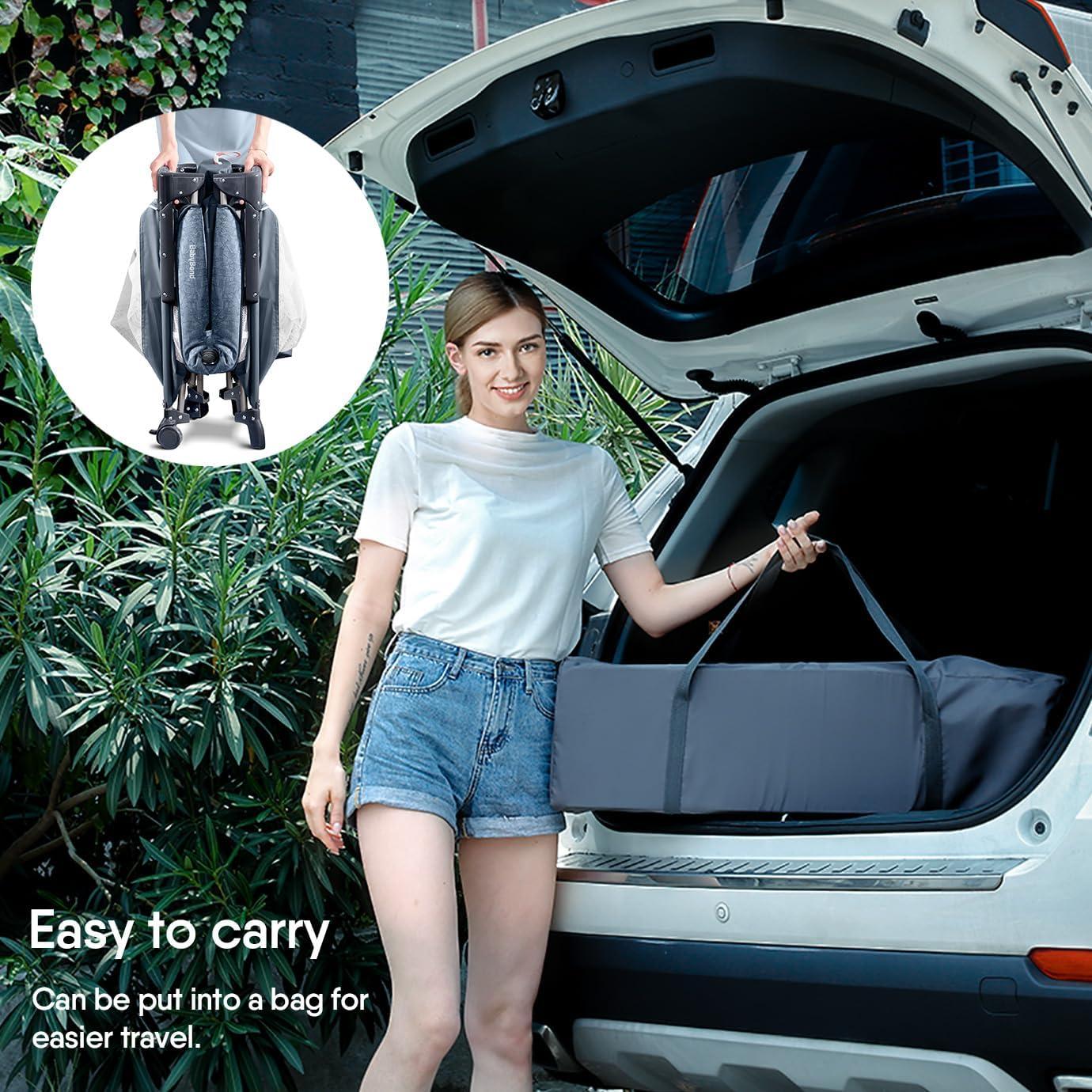 Cuna Lateral BabyBond UP650S Azul 5 en 1 con Cambiador