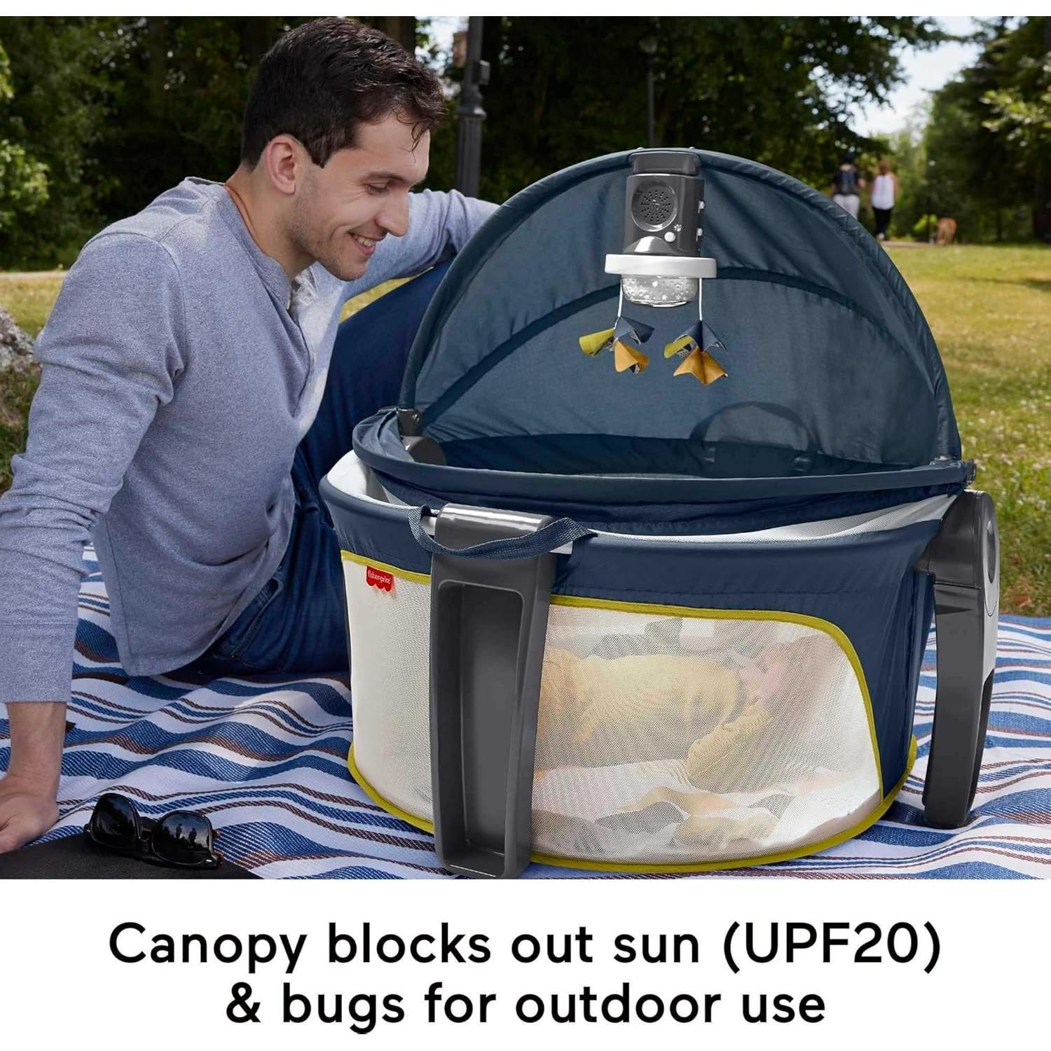 Cuna portátil Deluxe Fisher-Price HNB35 con proyector y música