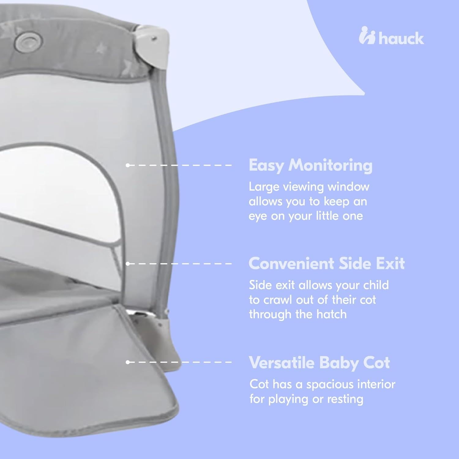 Cuna de Viaje Portátil Hauck Sleep N Play Estrellas Grises