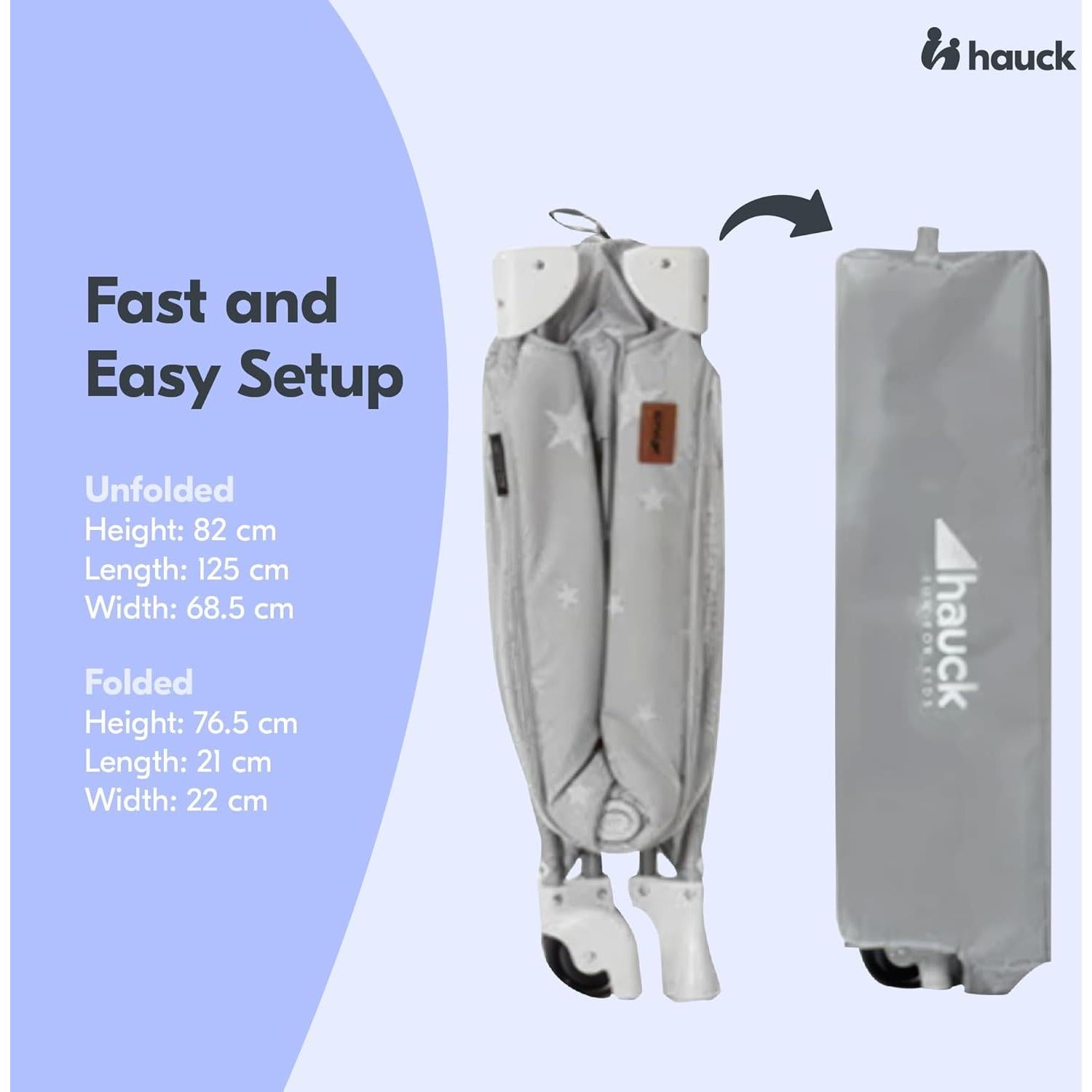 Cuna de Viaje Portátil Hauck Sleep N Play Estrellas Grises