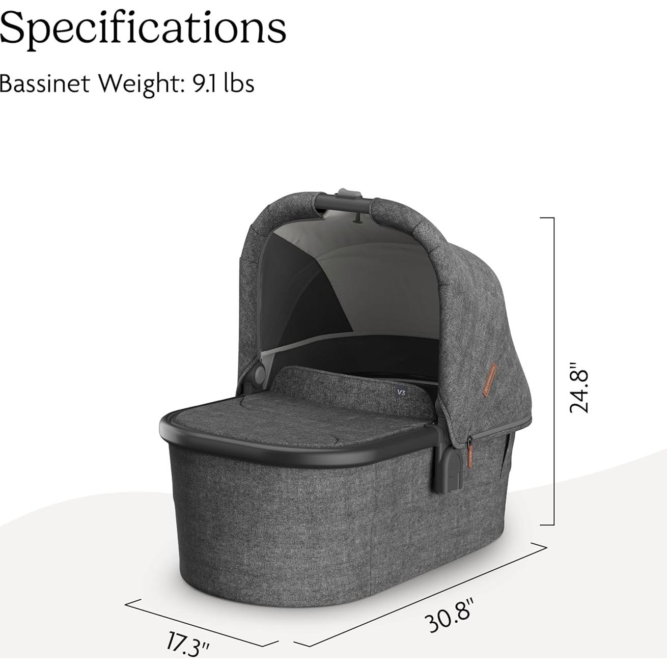 Cuna UPPAbaby V3 Greyson - Compatible con Vista, Cruz, Ridge