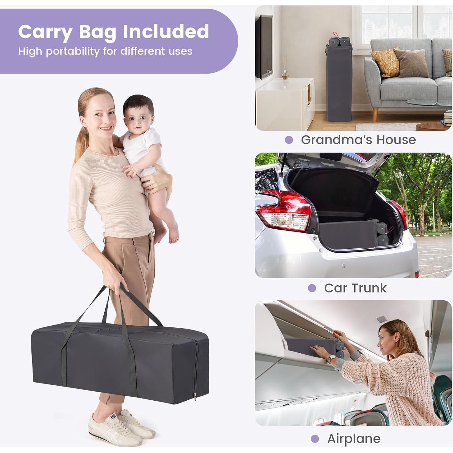 Cuna Plegable Costzon 3 en 1 con Mesa de Cambio y Juguetes