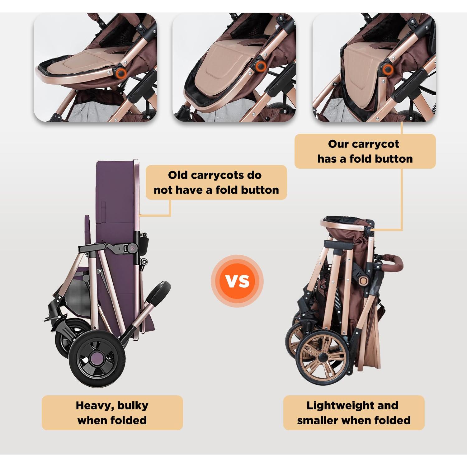 Cochecito para Bebé PEARLOVE HA321 Plegable con Capota Ajustable