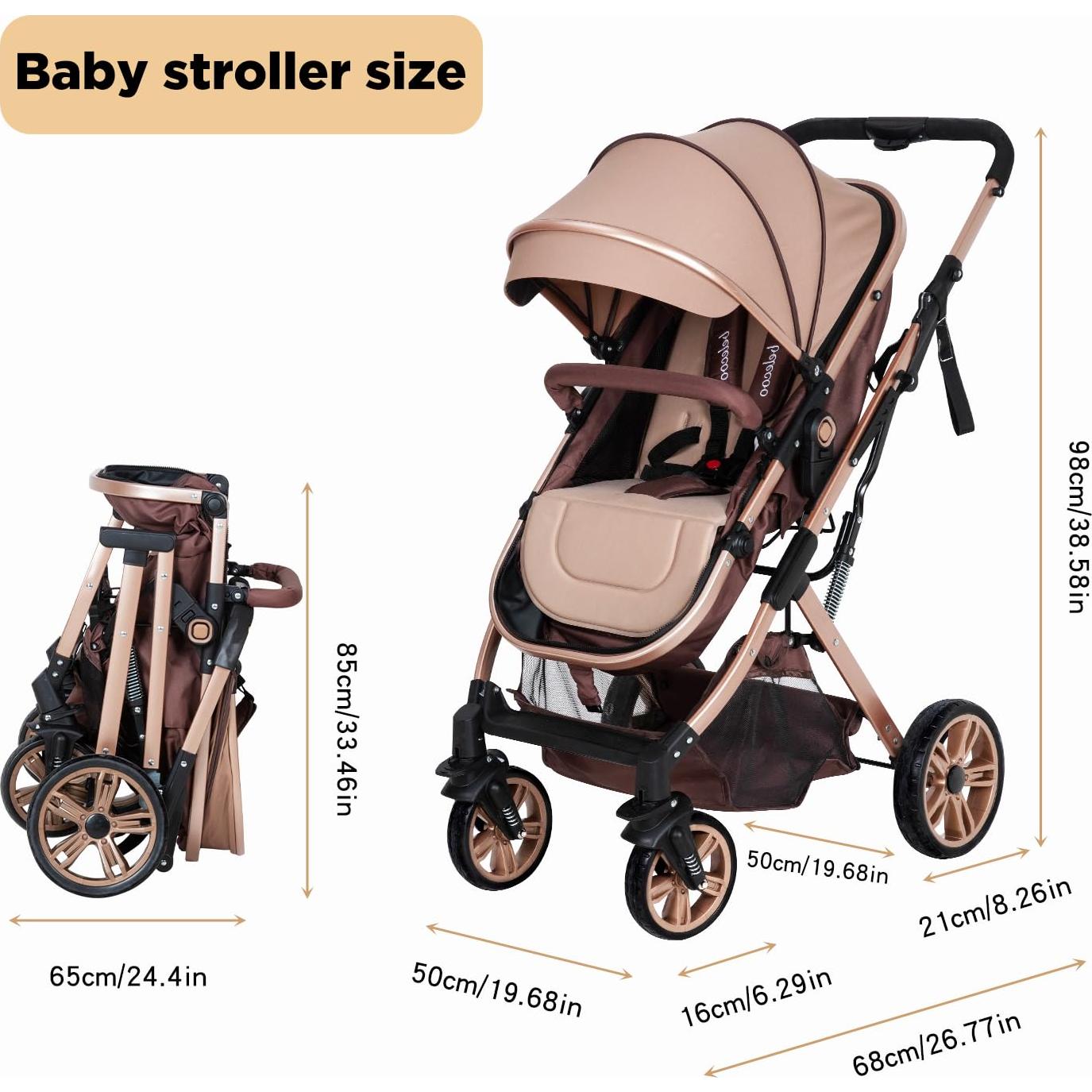 Cochecito para Bebé PEARLOVE HA321 Plegable con Capota Ajustable