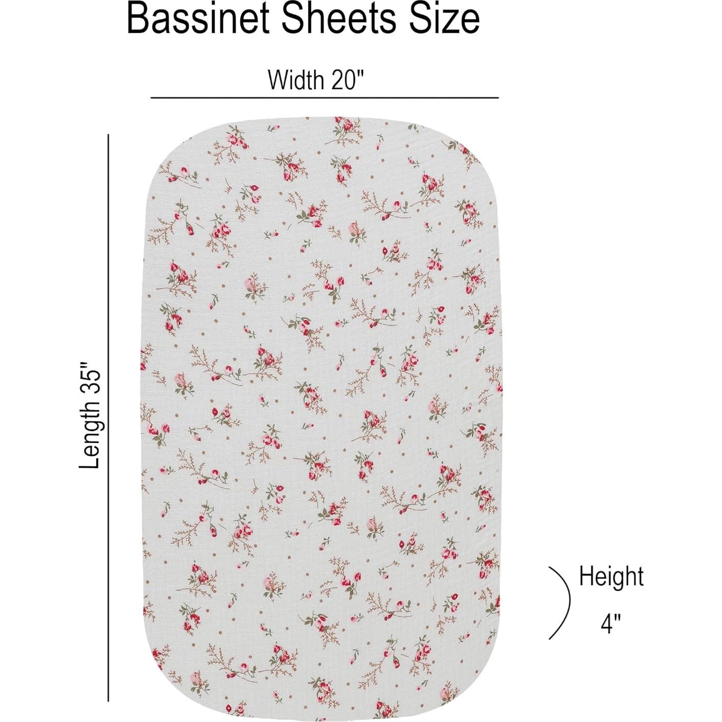 Sábanas de Muselina Onacosht para Cuna 3 Piezas 100% Algodón