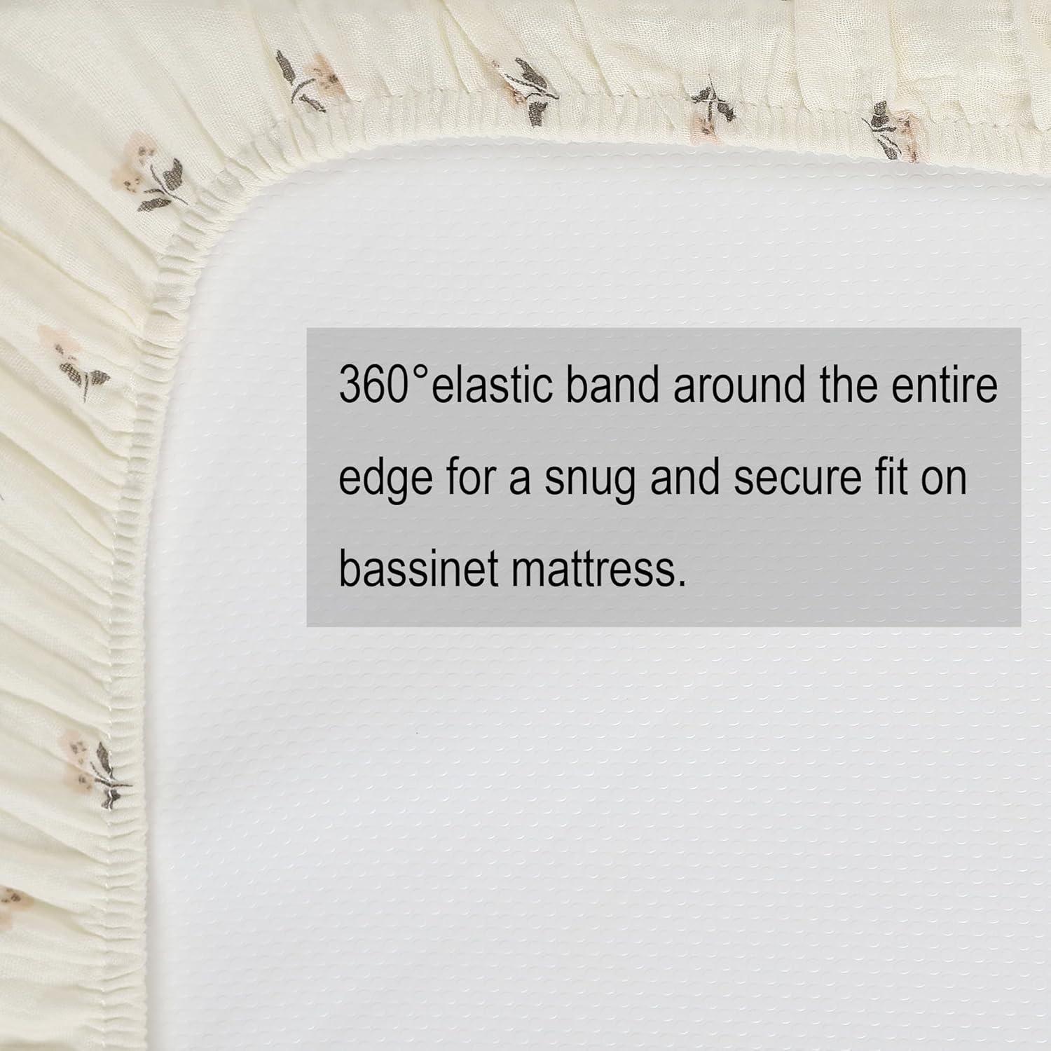 Sábanas de Muselina Onacosht para Cuna 3 Piezas 100% Algodón