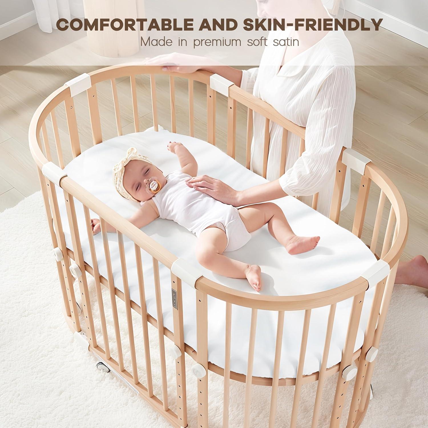 Sábanas de Cuna Pro Goleem de Satén 2 Piezas Blanco y Gris